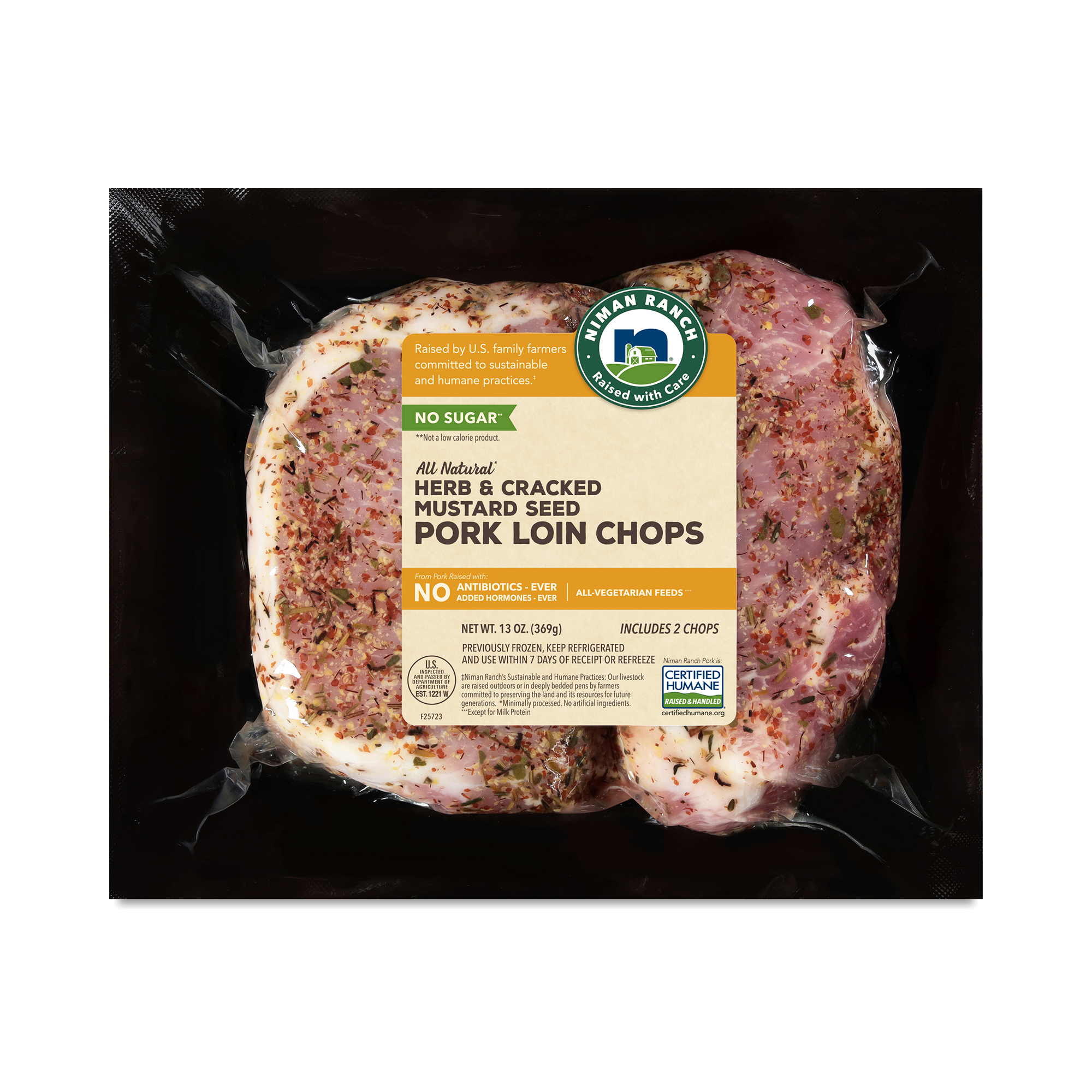 Niman Ranch Boneless Ribeye Niman Ranch Boneless Pork Loin Chops, Herb & Cracked Mustard Seed ...