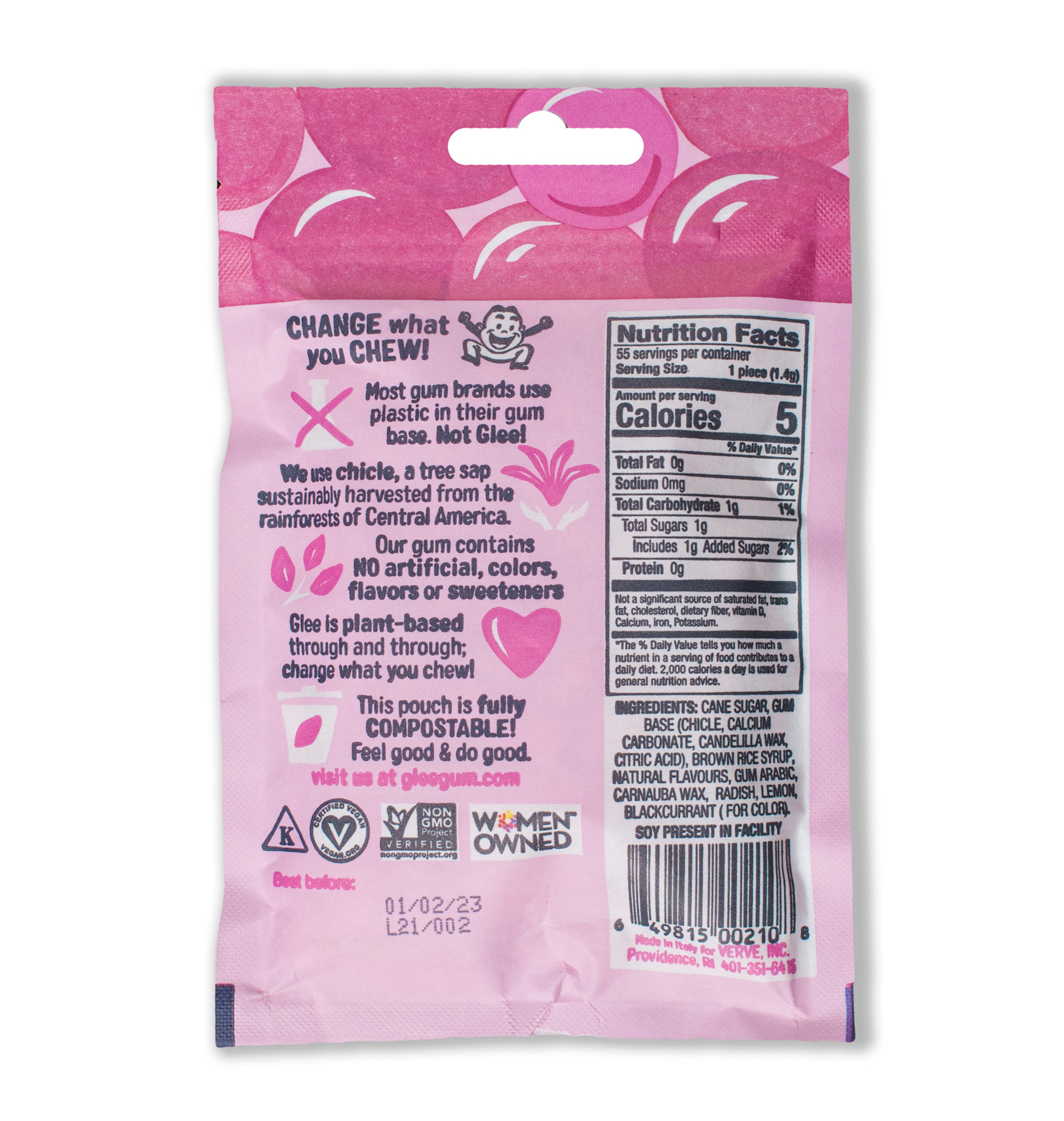 Bubblegum Chewing Gum by Glee Gum Thrive Market