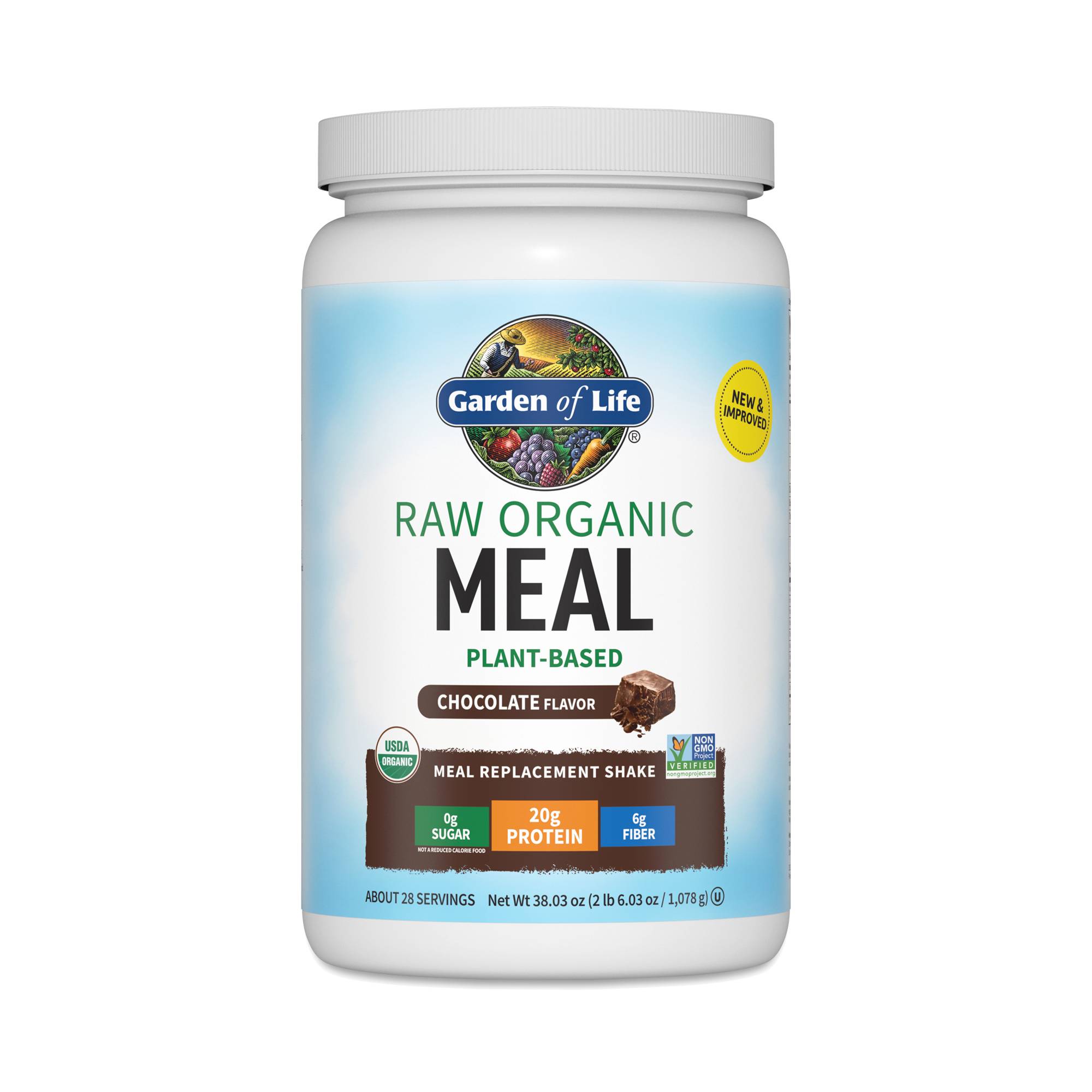 Raw Organic Meal Replacement Shake, Chocolate