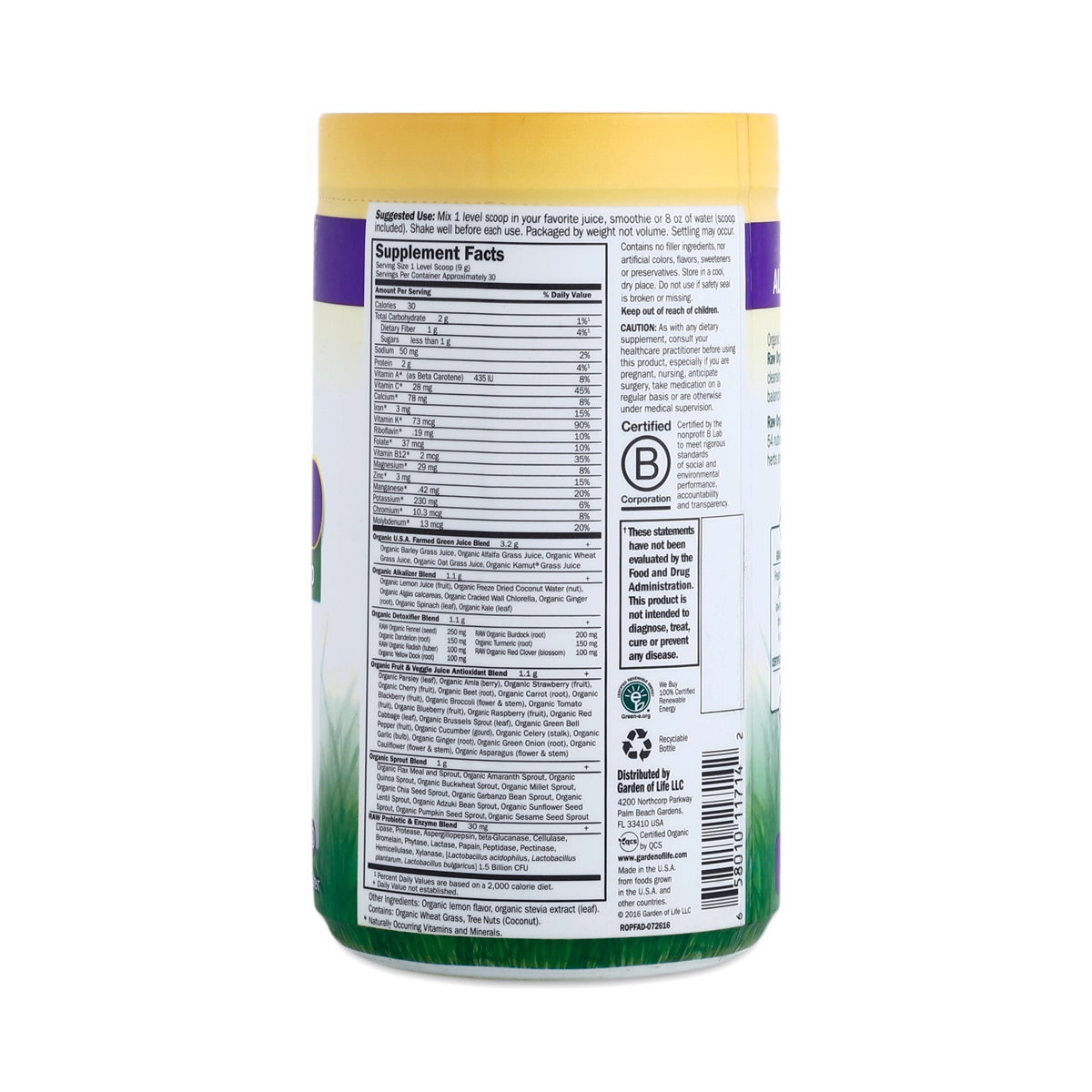 Perfect Food Alkalizer & Detoxifier by Garden of Life Thrive Market