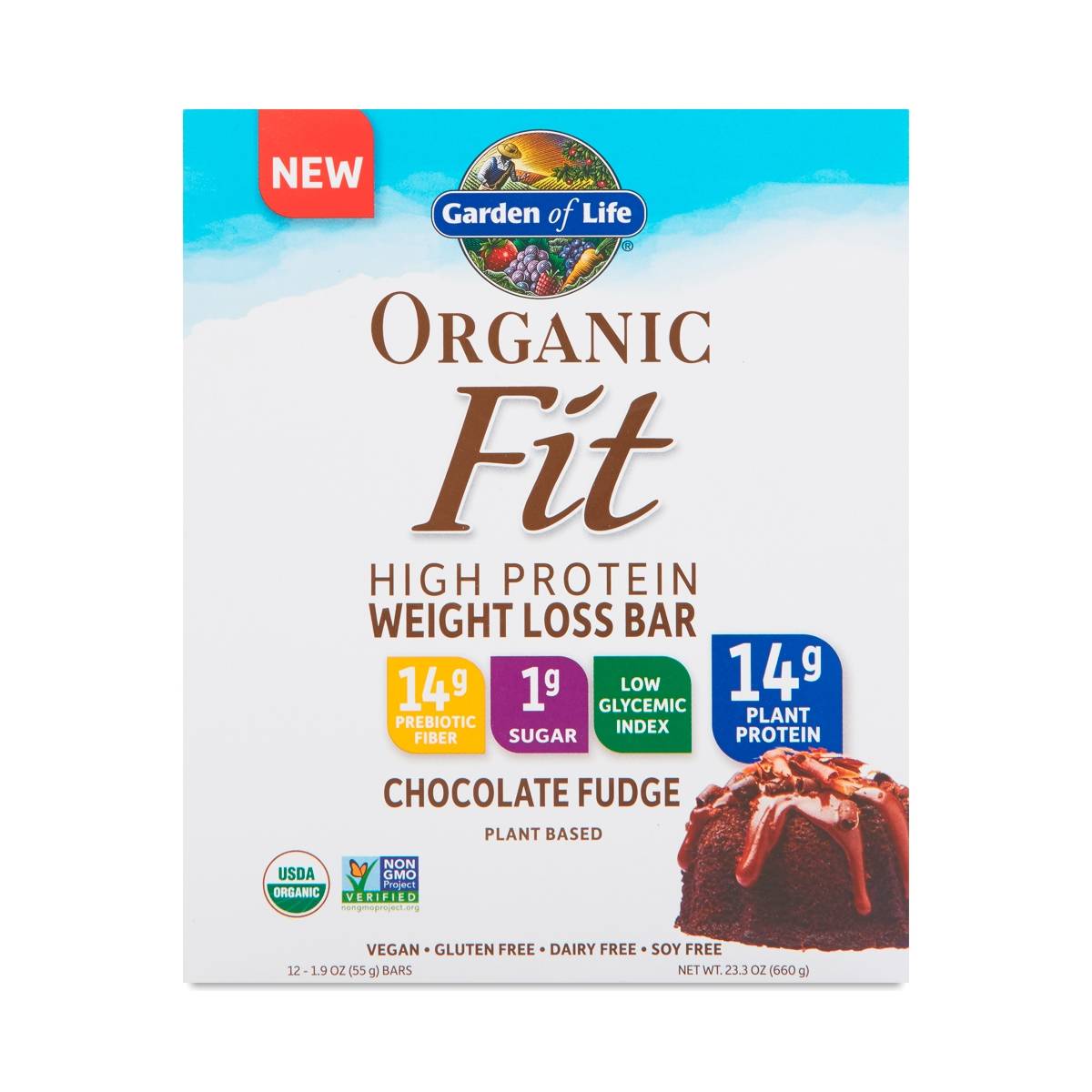 Garden of Life Organic Fit Protein Bars, Chocolate Fudge