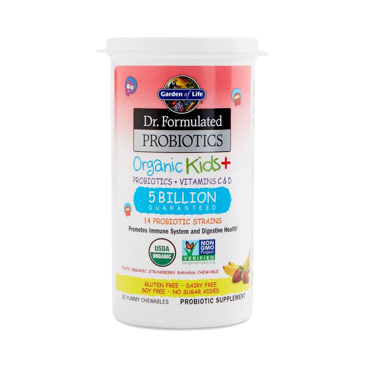 Dr. Formulated Organic Kids+ Probiotics - Strawberry Banana
