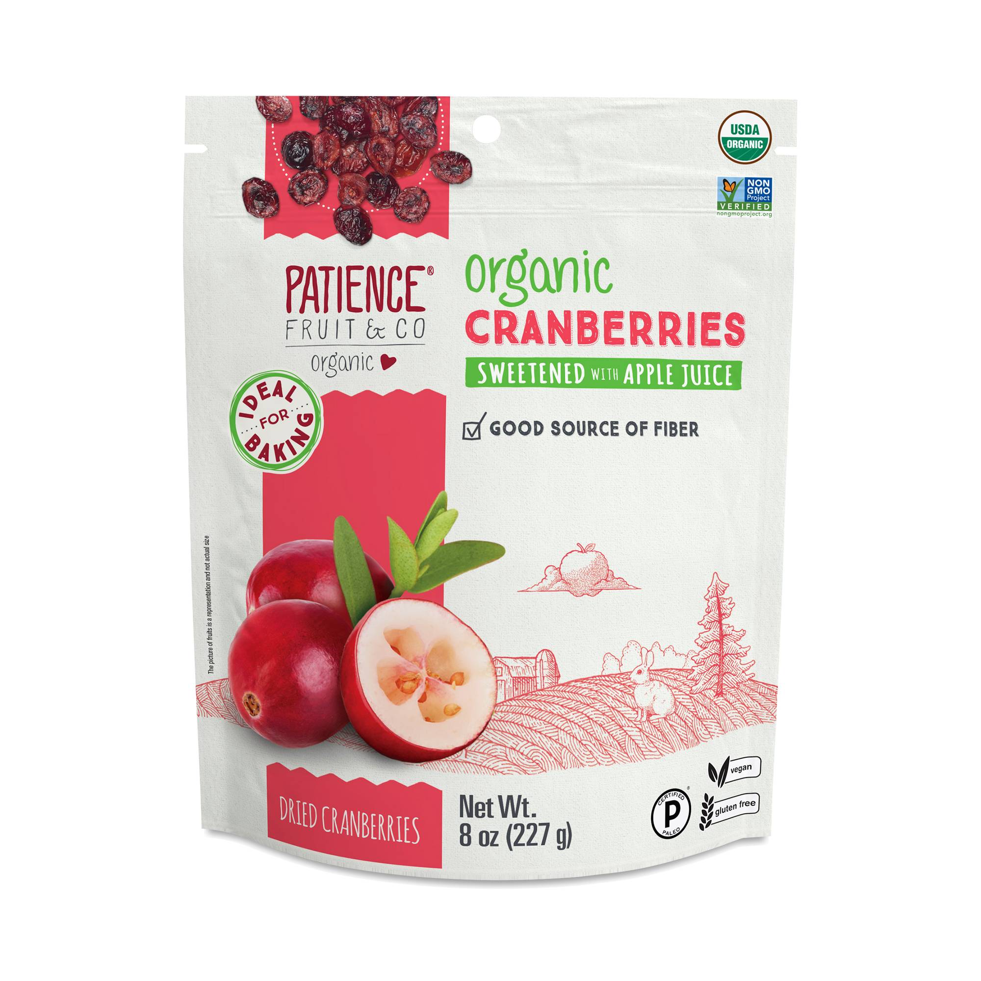 Organic Cranberries, Sweetened with Apple Juice