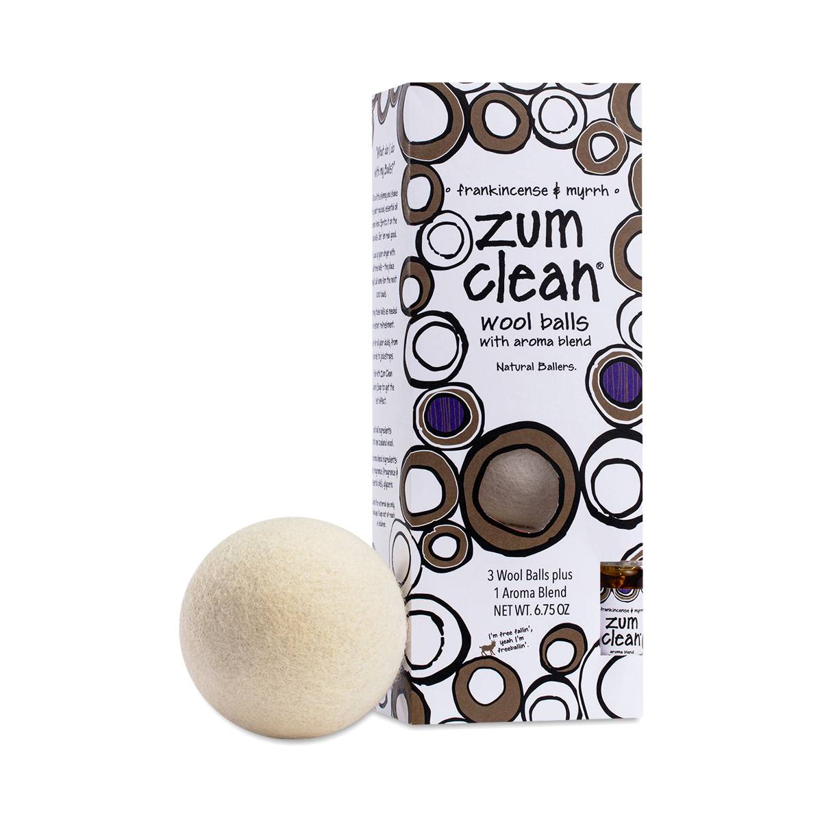 Clean Wool Dryer Balls, Frankincense & Myrrh