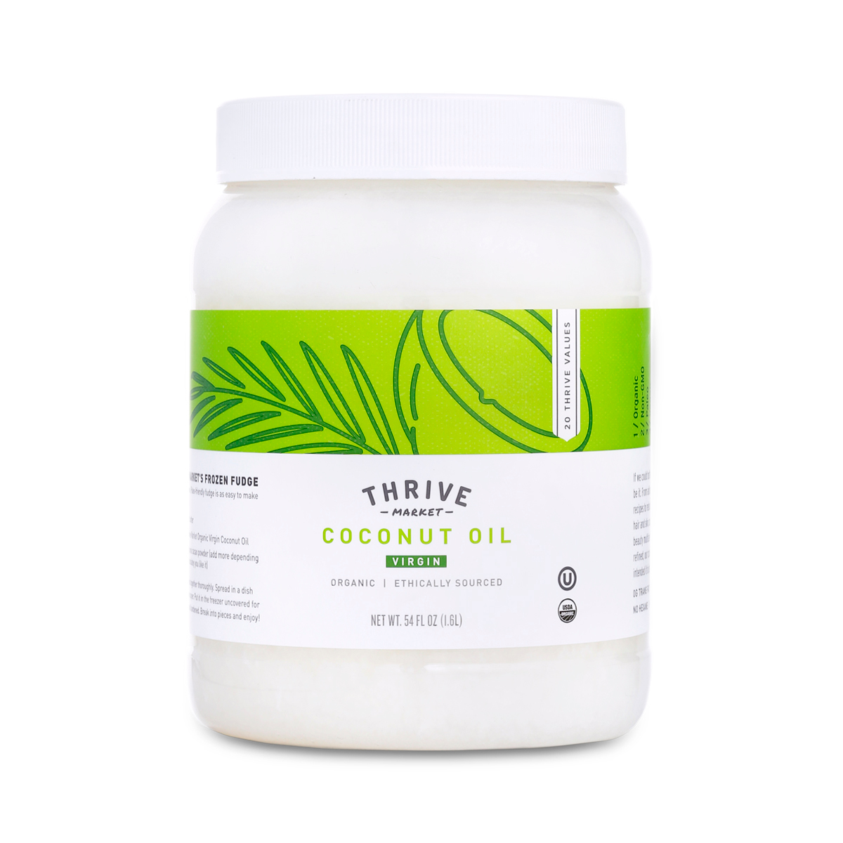 Thrive Market Organic, unrefined, cold-pressed virgin coconut oil. Thrive Market Organic, unrefined, cold-pressed virgin coconut oil.