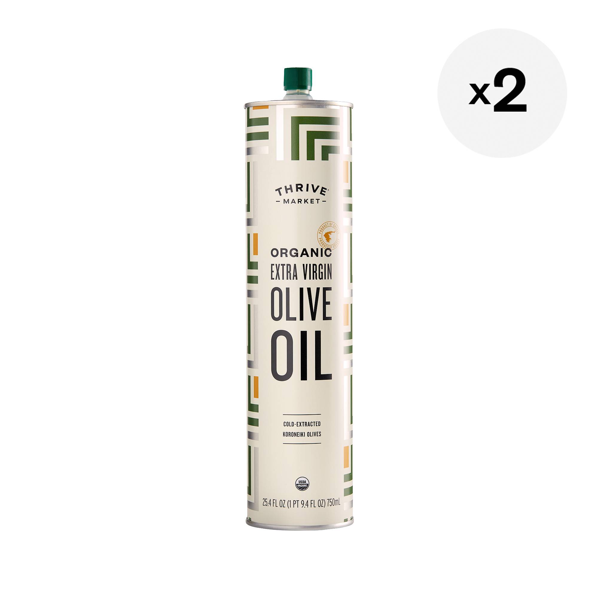 Organic Extra Virgin Olive Oil, 2 Pack