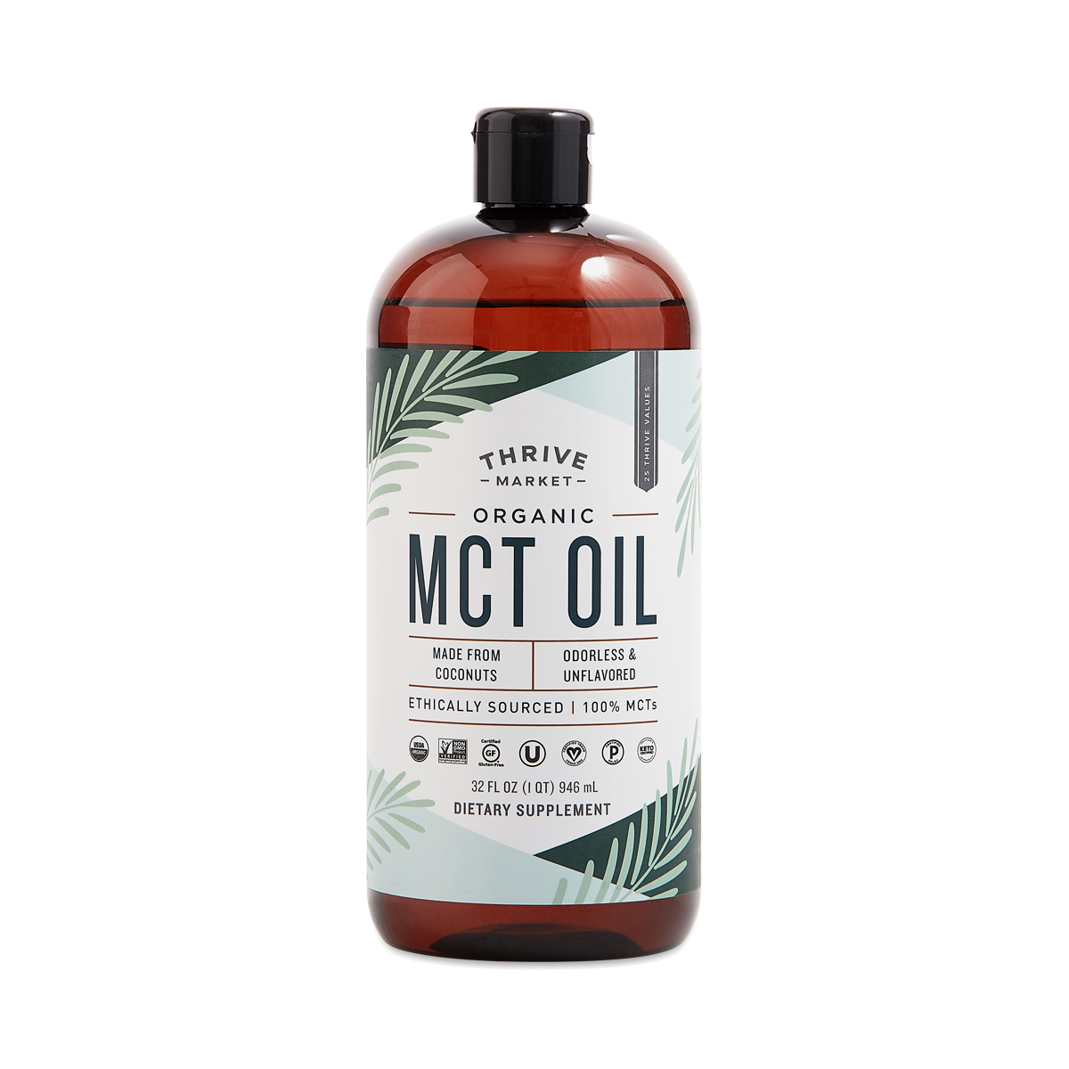 Thrive Market Organic MCT Oil 32 oz plastic bottle