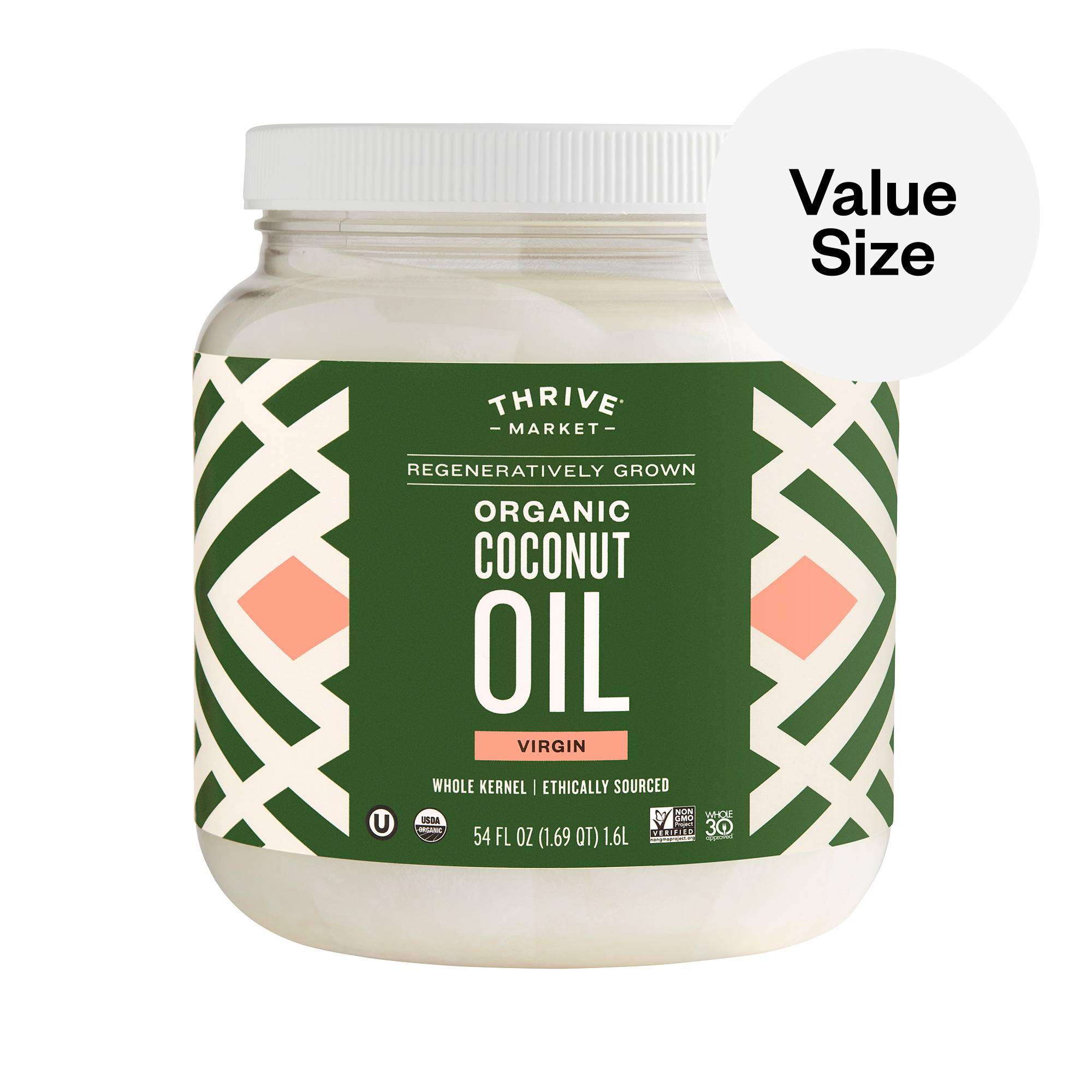 Regeneratively Grown Organic Coconut Oil, Value Size