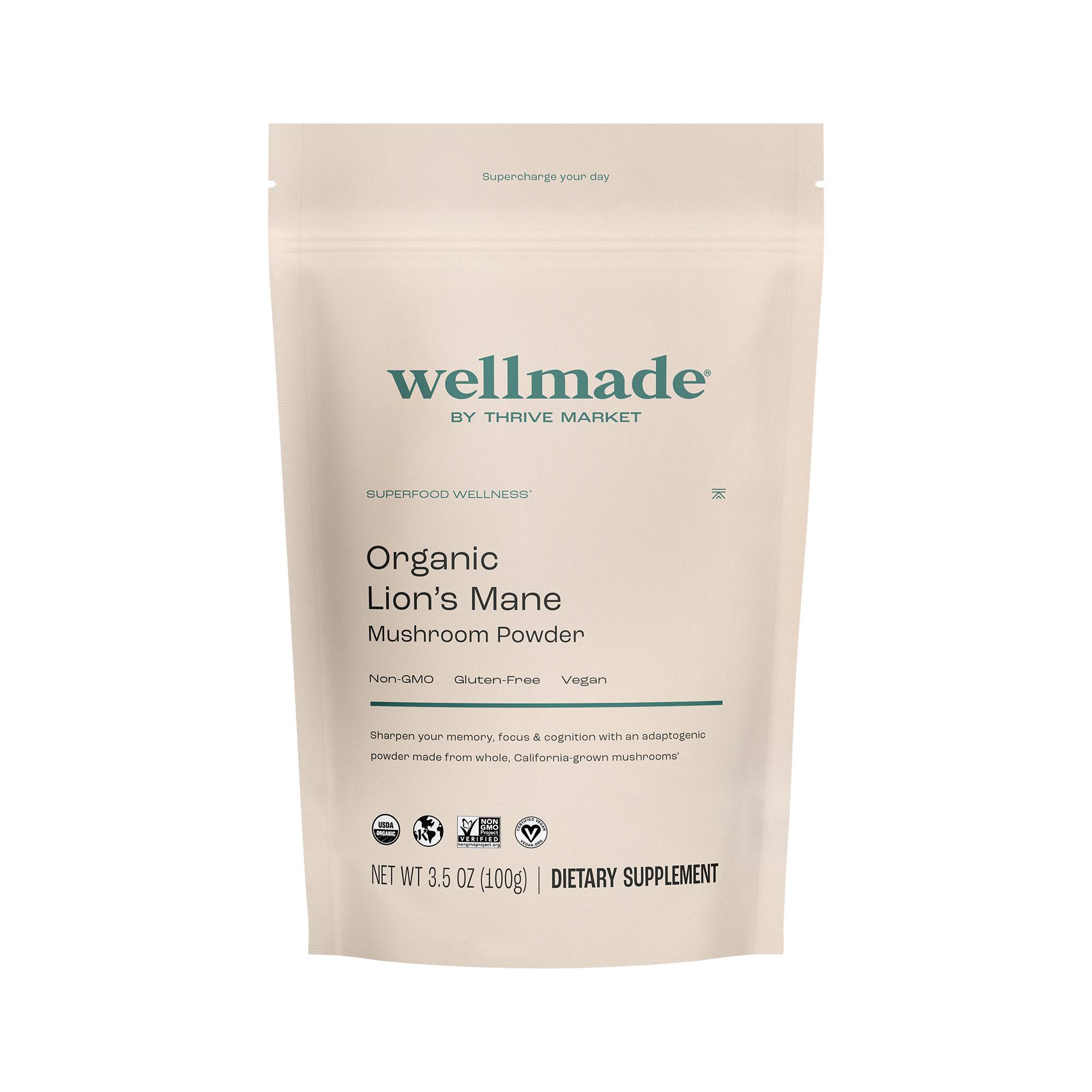 Organic Superfood Mushroom Powder, Lion's Mane