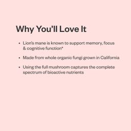 Organic Superfood Mushroom Powder, Lion's Mane