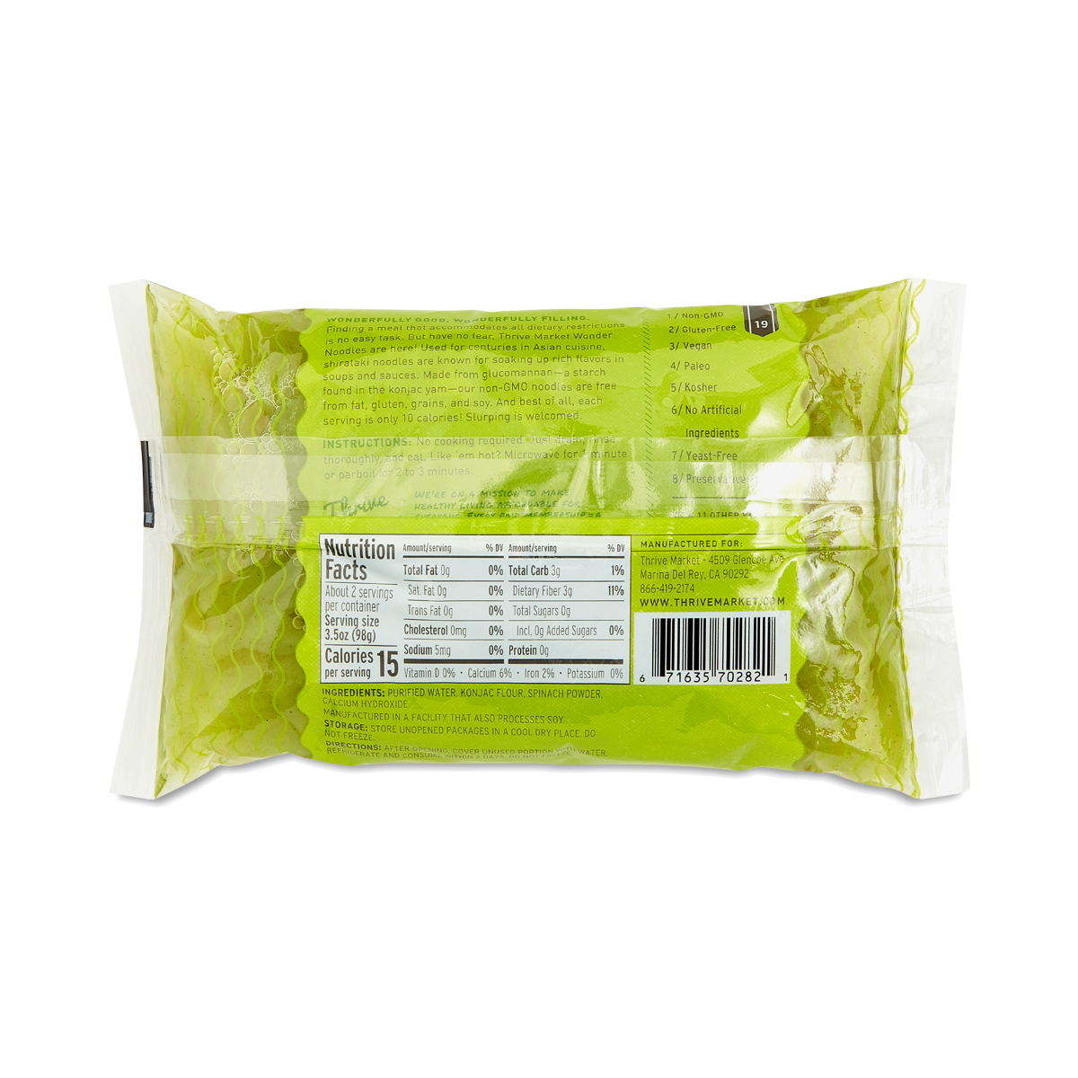 Spinach Fettuccine Wonder Noodles Thrive Market