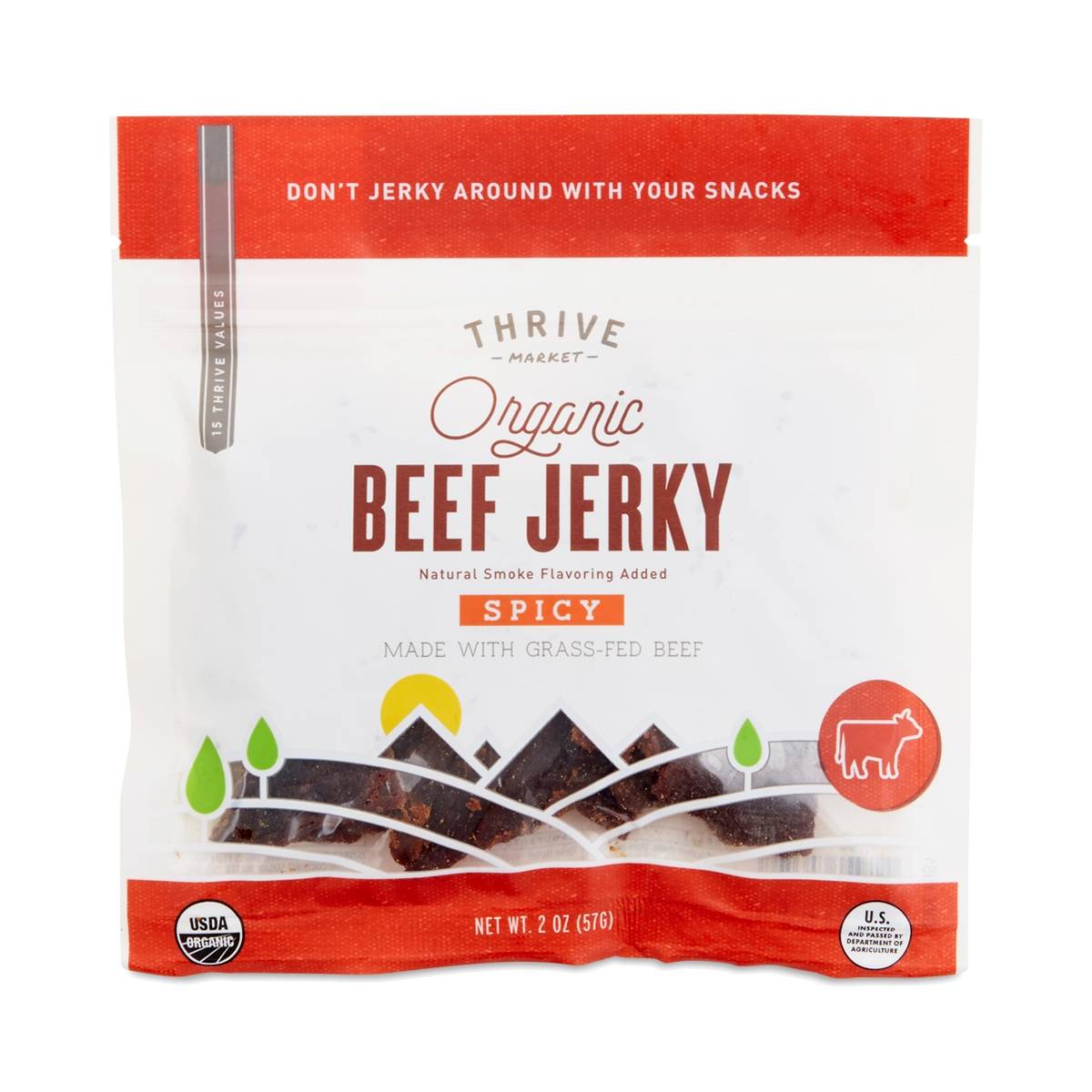Spicy Organic Beef Jerky Thrive Market