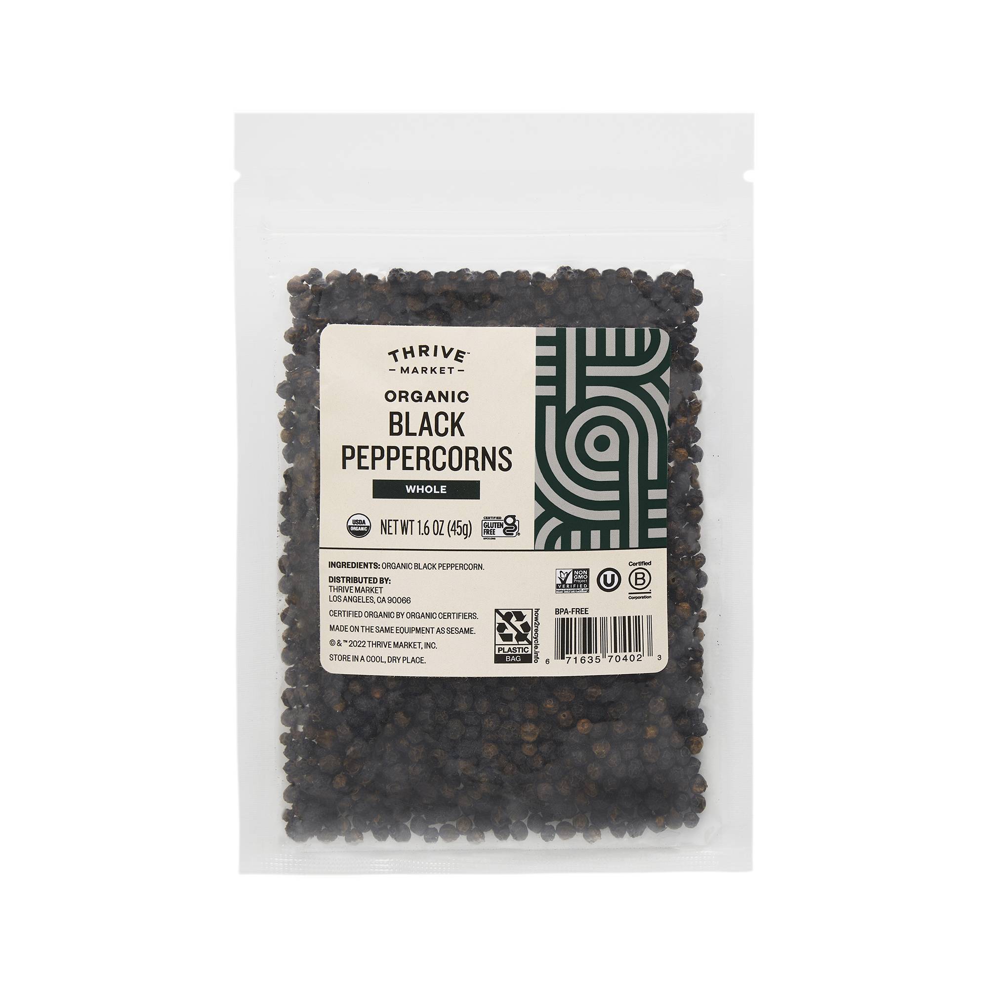 Organic Whole Black Peppercorns