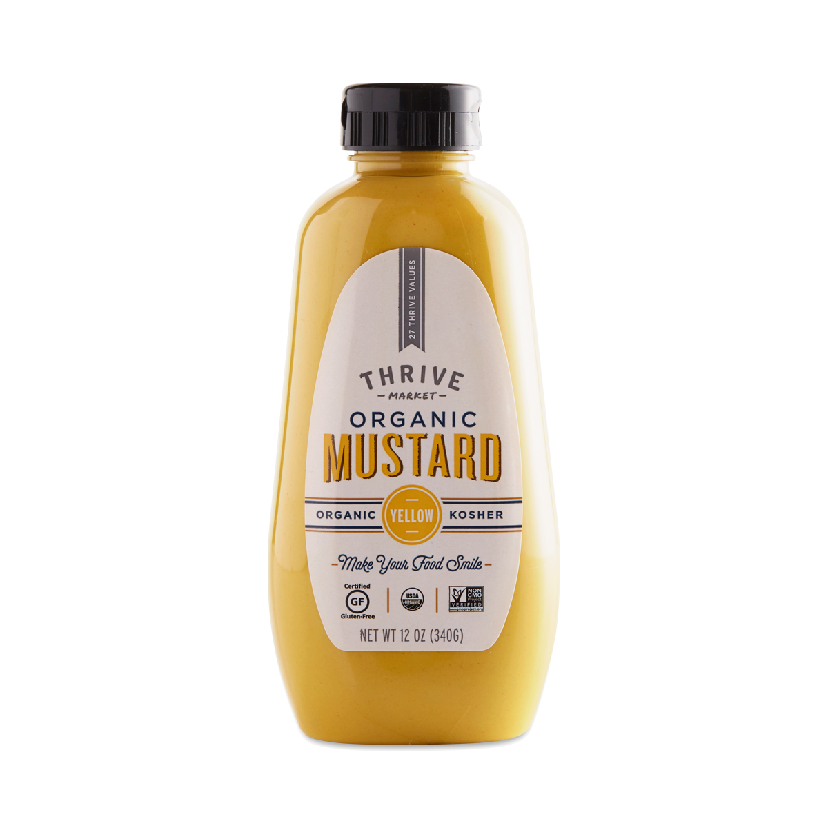 Thrive Market Organic Yellow Mustard 12 oz squeeze bottle