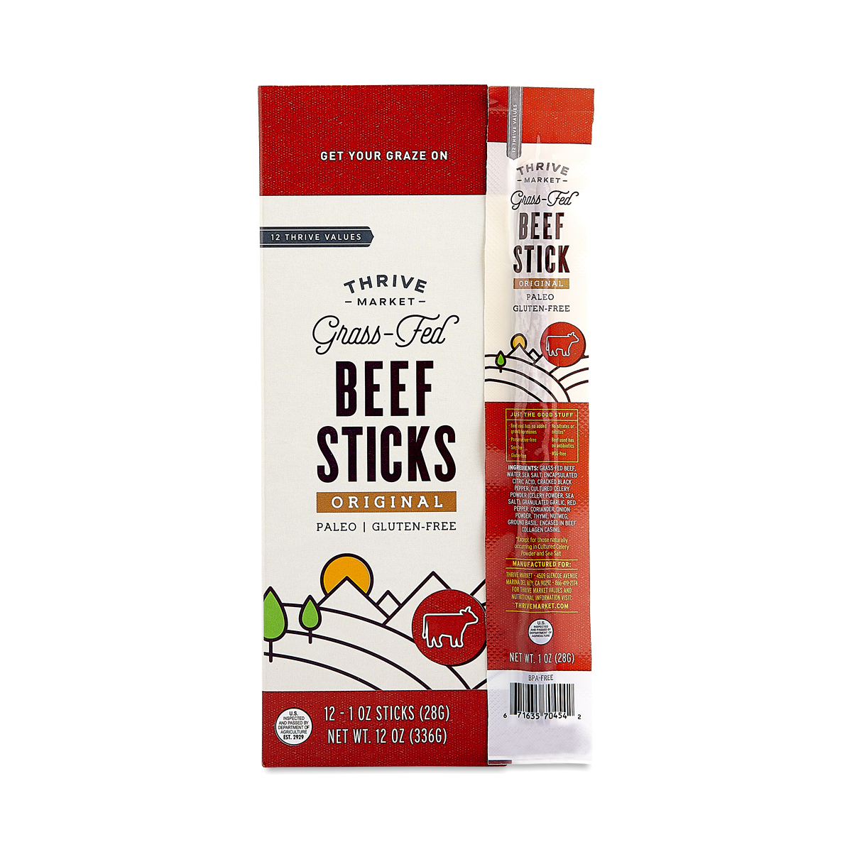 Paleovalley 100% Grass Fed Beef Sticks (10 Pack)