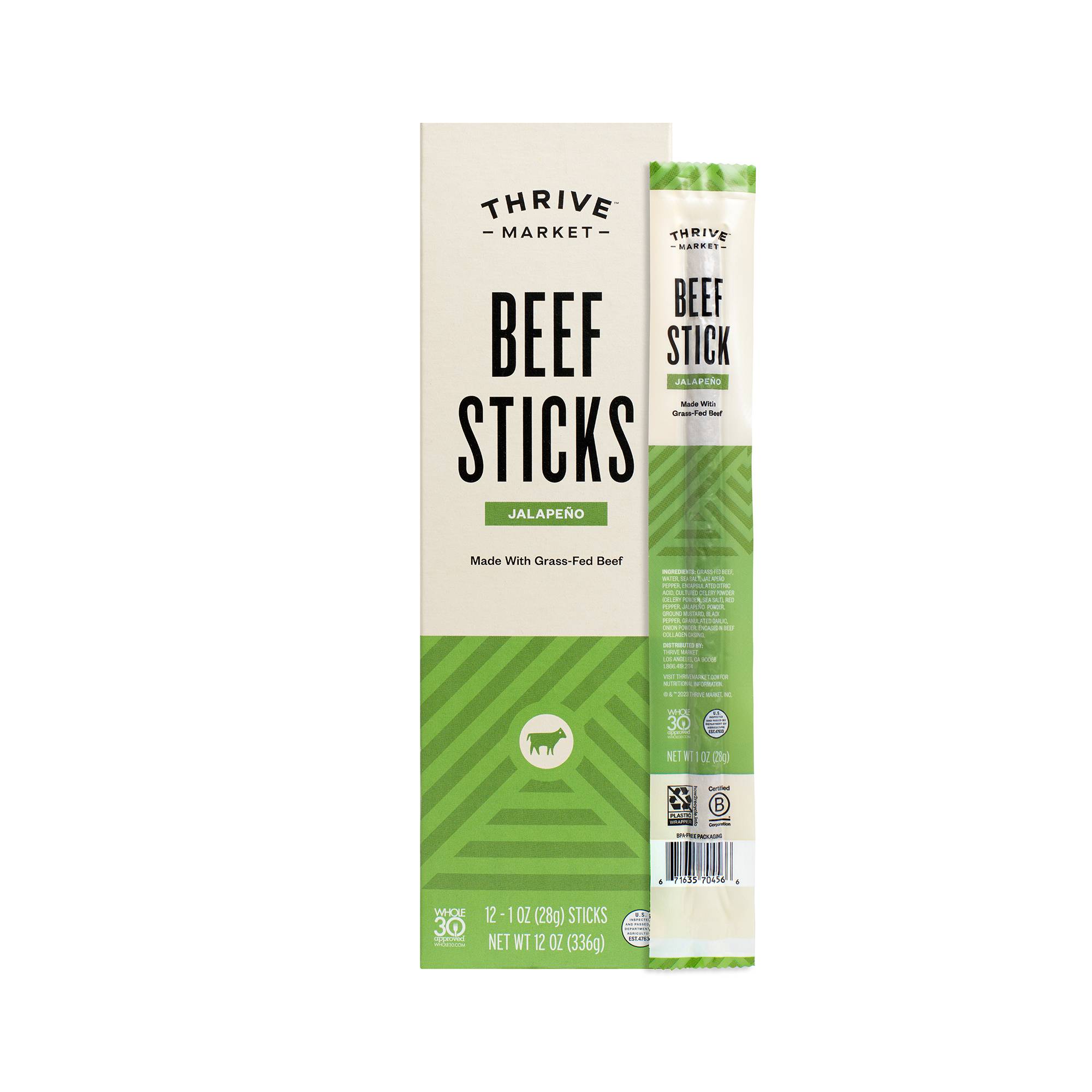 Grass-Fed Beef Sticks, Jalapeno