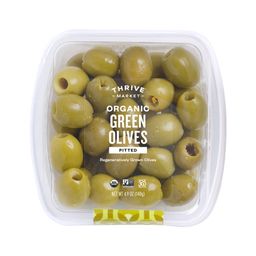 Organic Green Olives, Pitted