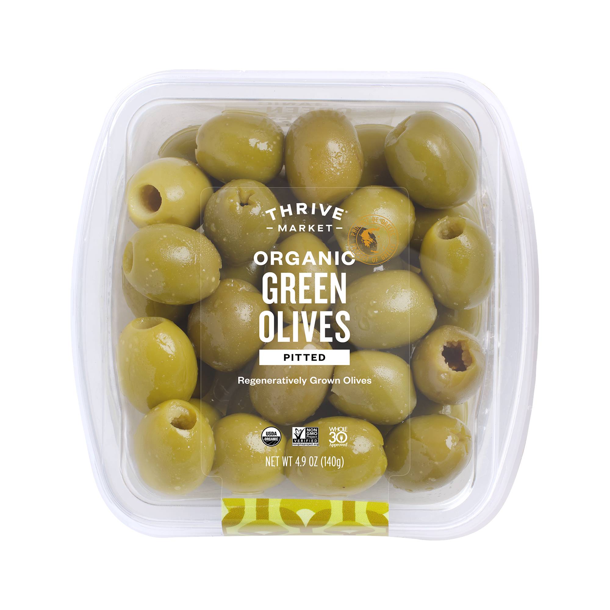 Organic Green Olives, Pitted
