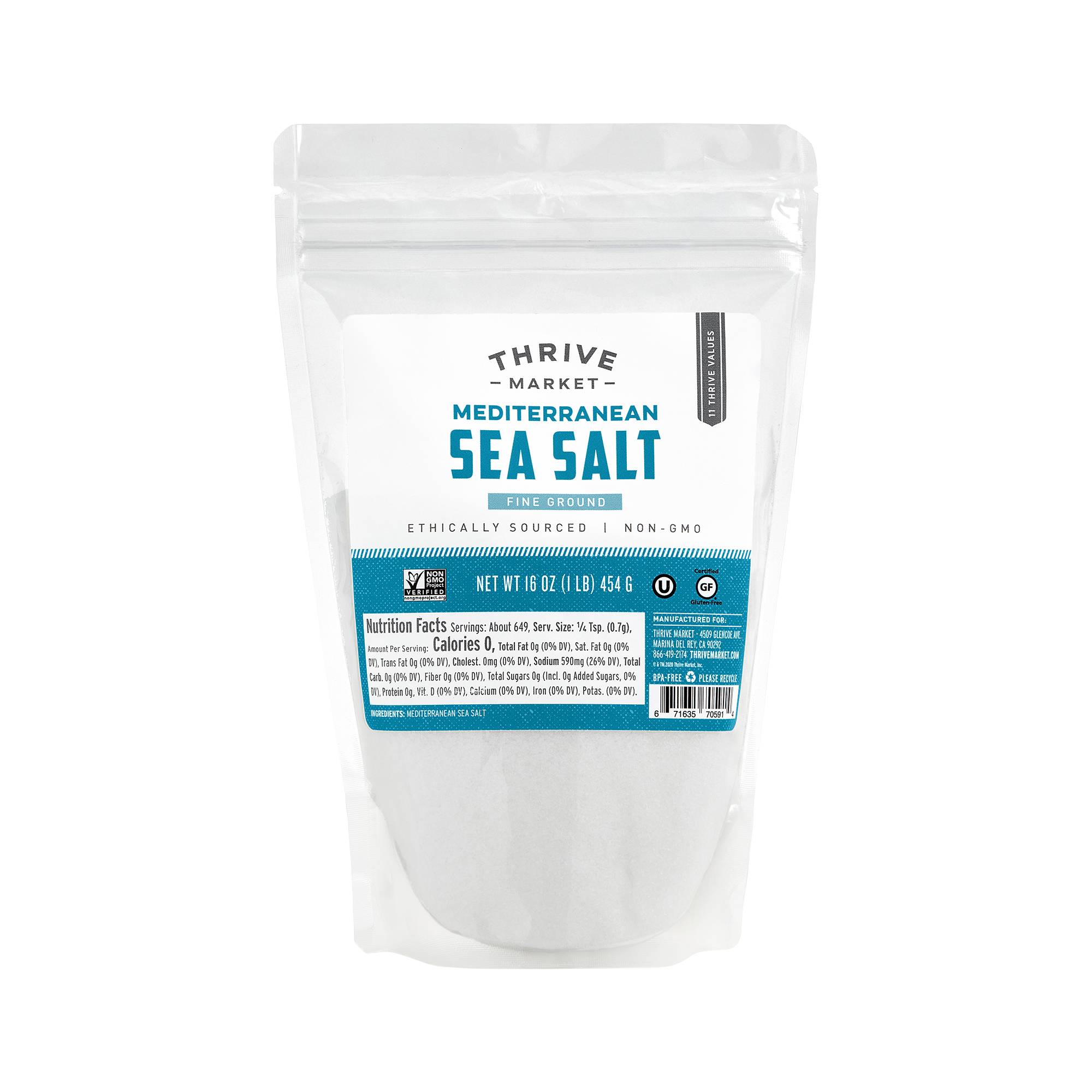Mediterranean Sea Salt, Fine Ground