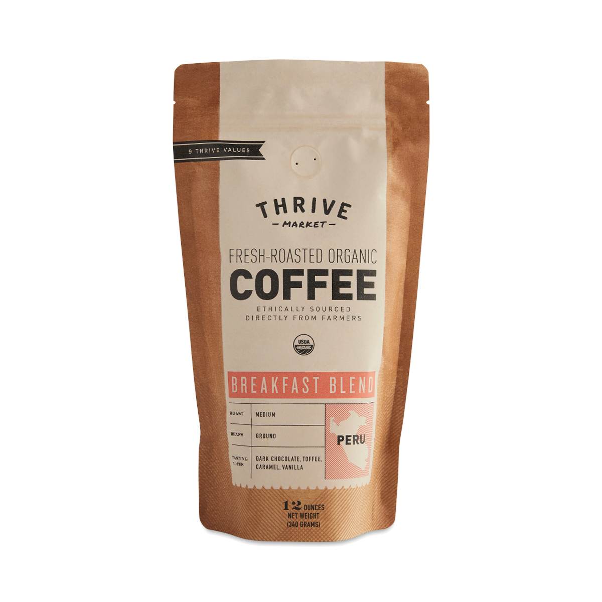 Organic Breakfast Blend Coffee, Ground