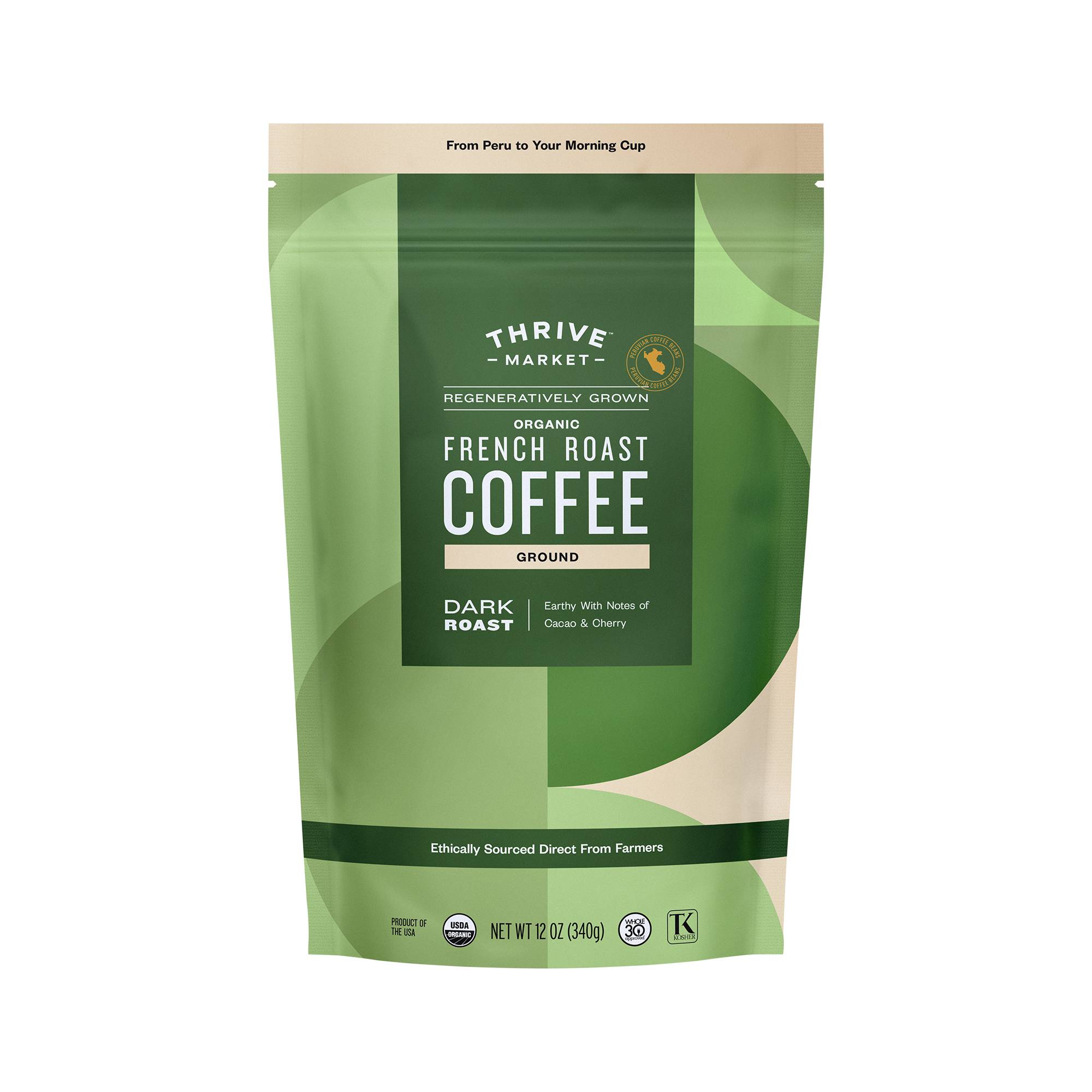 French Roast Coffee, Regeneratively Grown Organic, Ground