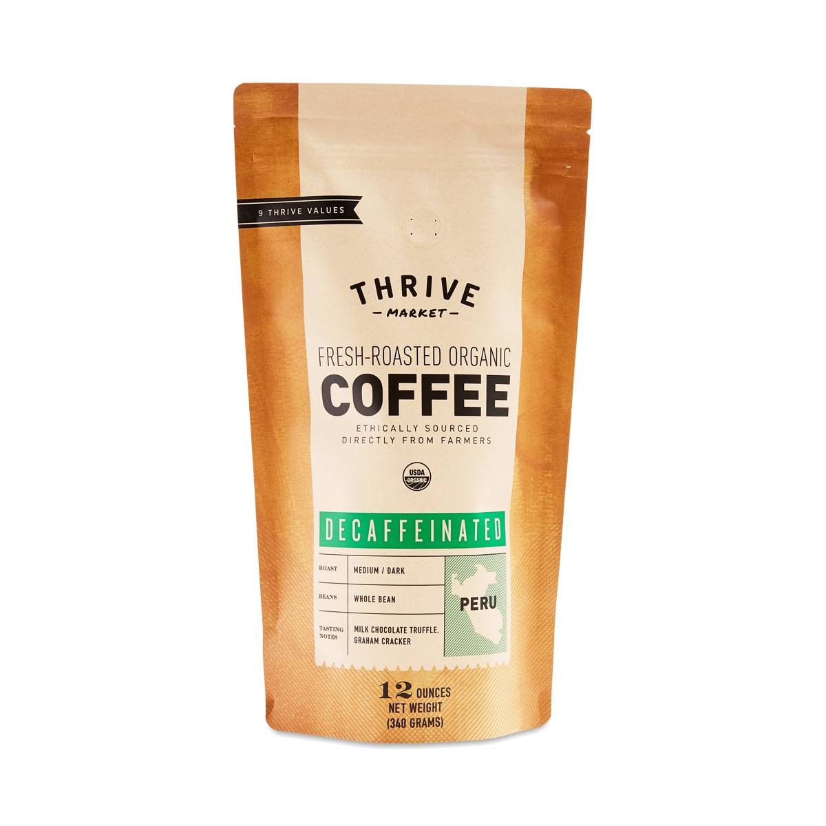 Organic Decaffeinated Coffee, Whole Bean Thrive Market