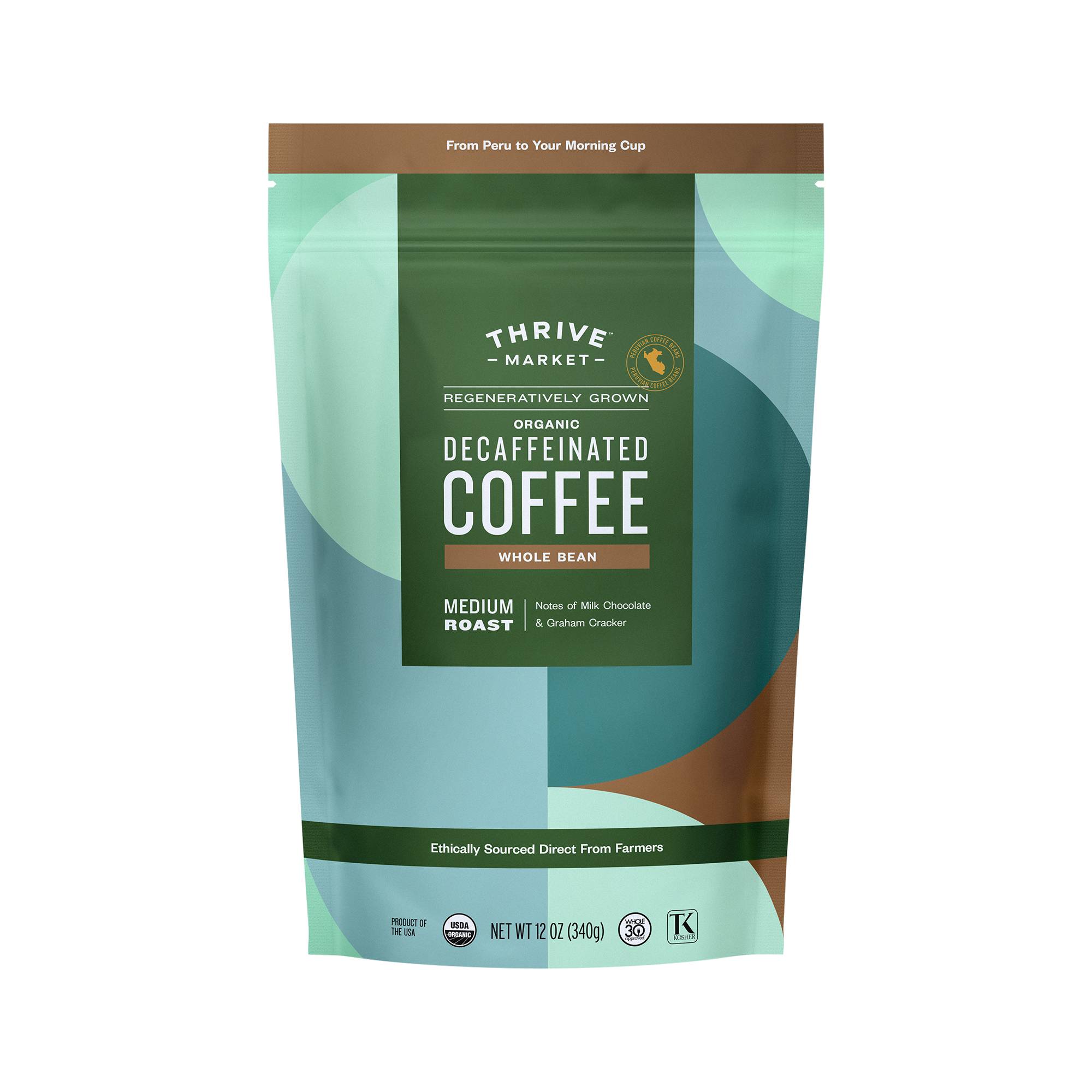 Decaffeinated Coffee, Regeneratively Grown Organic, Whole Bean
