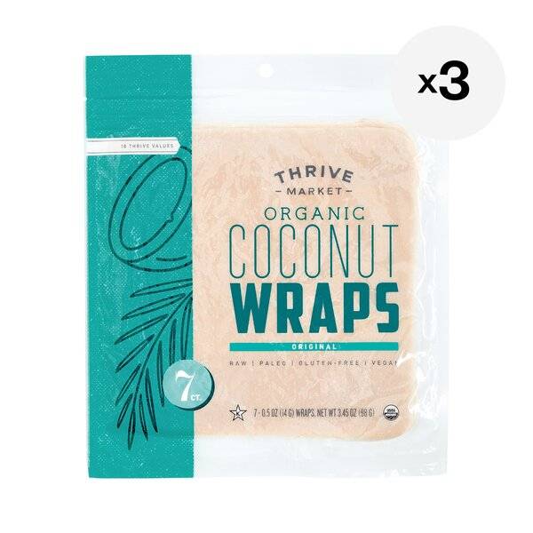 Organic Coconut Wraps, Original 3-pack