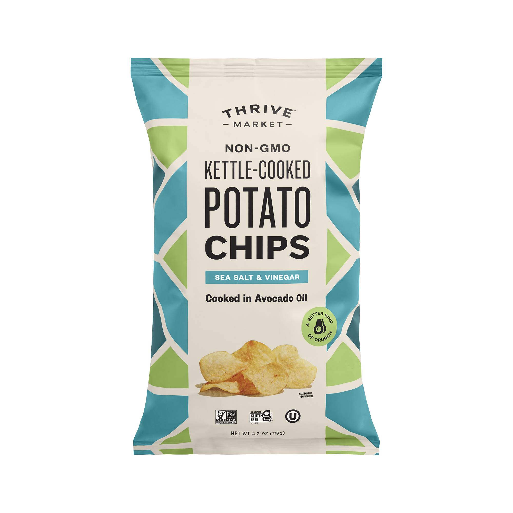 Non-GMO Avocado Oil Potato Chips, Salt & Vinegar