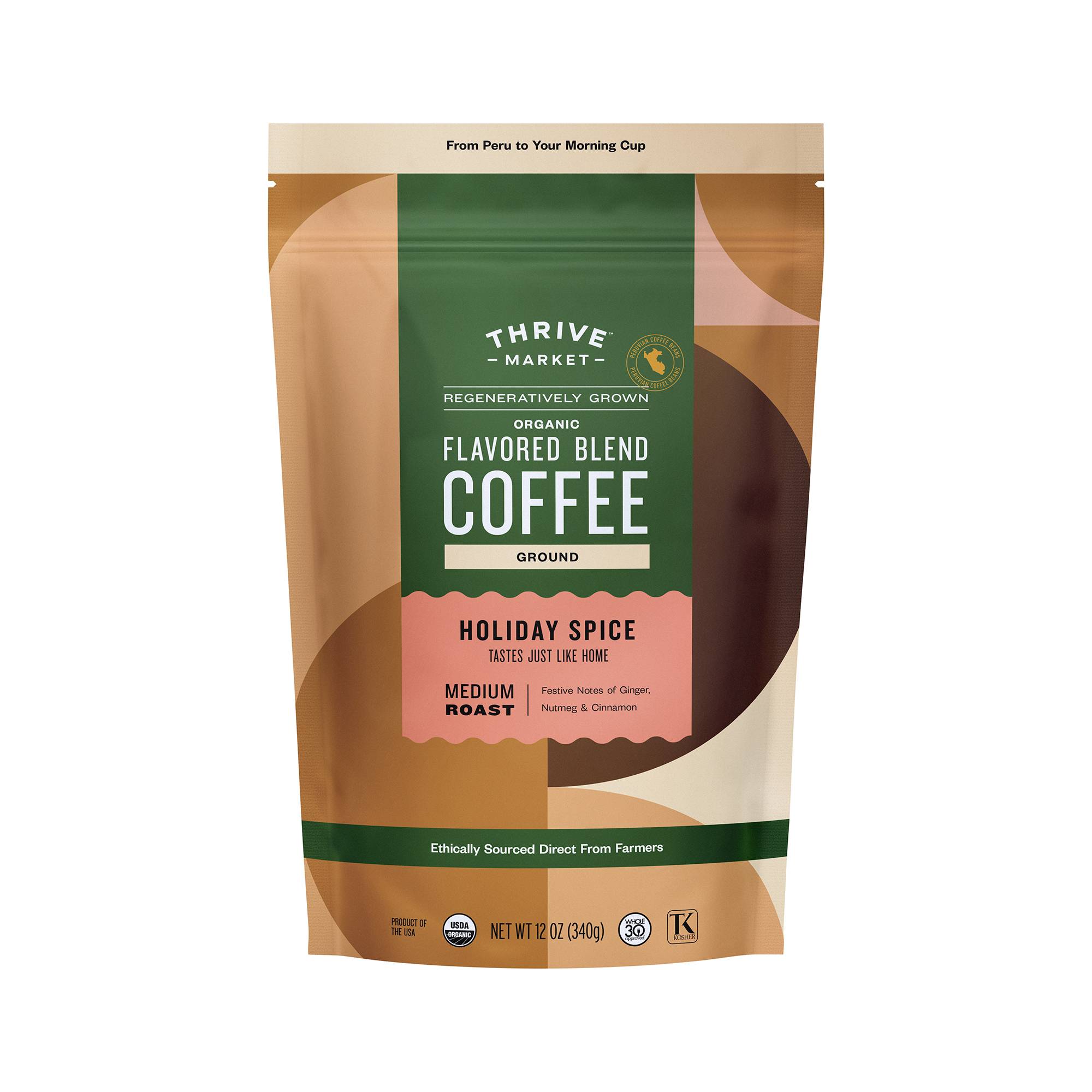 Holiday Spice Coffee, Regeneratively Grown Organic, Ground