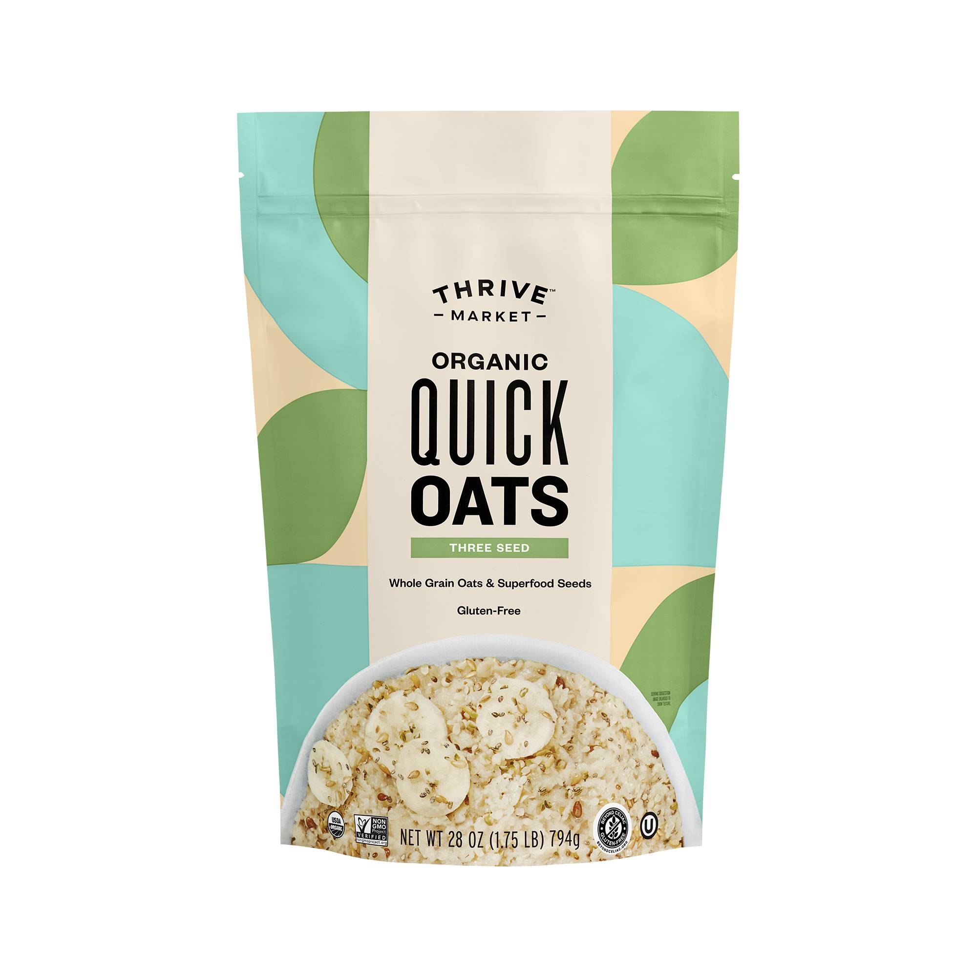 Organic Quick Oats, Three Seed