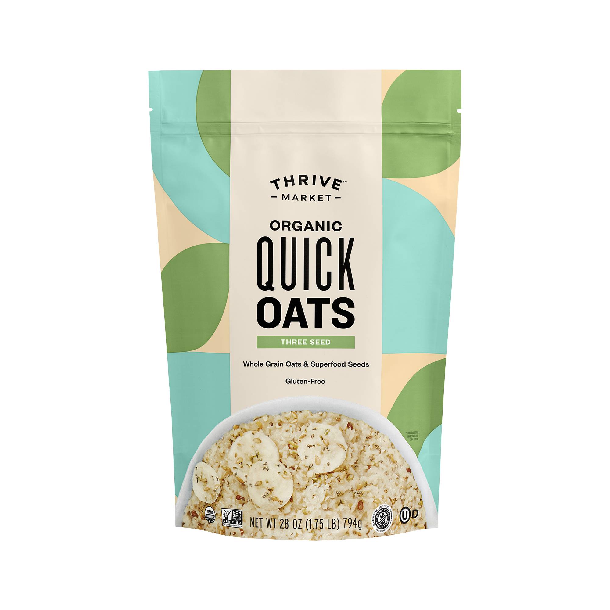 Organic Quick Oats, Three Seed