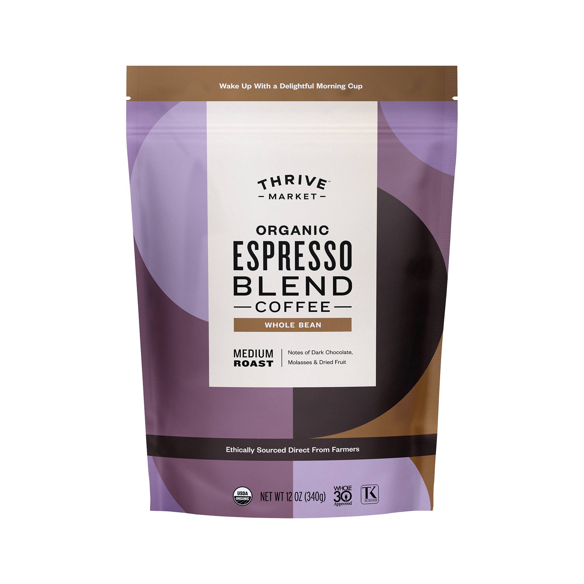 Organic Espresso Blend Coffee, Medium Roast, Whole Bean