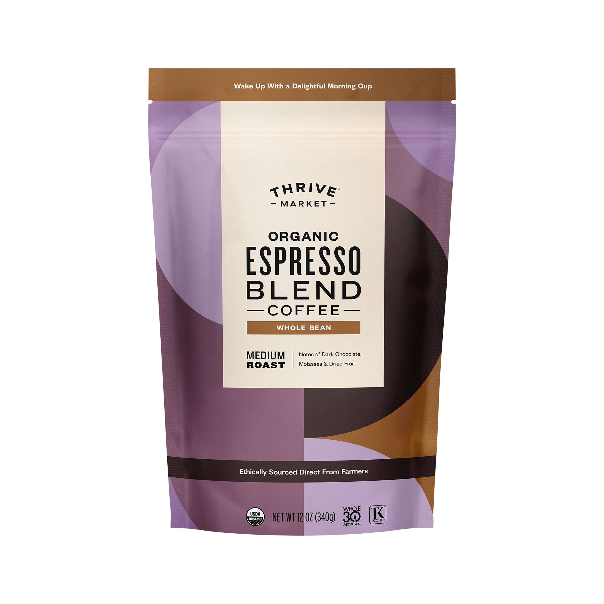 Organic Espresso Blend Coffee, Medium Roast, Whole Bean