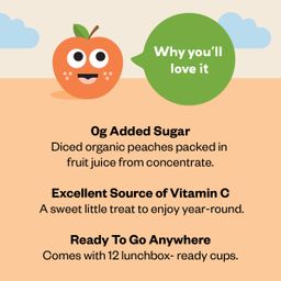 Organic Fruit Cups, Diced Peaches