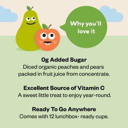 Organic Fruit Cups, Diced Peaches & Pears