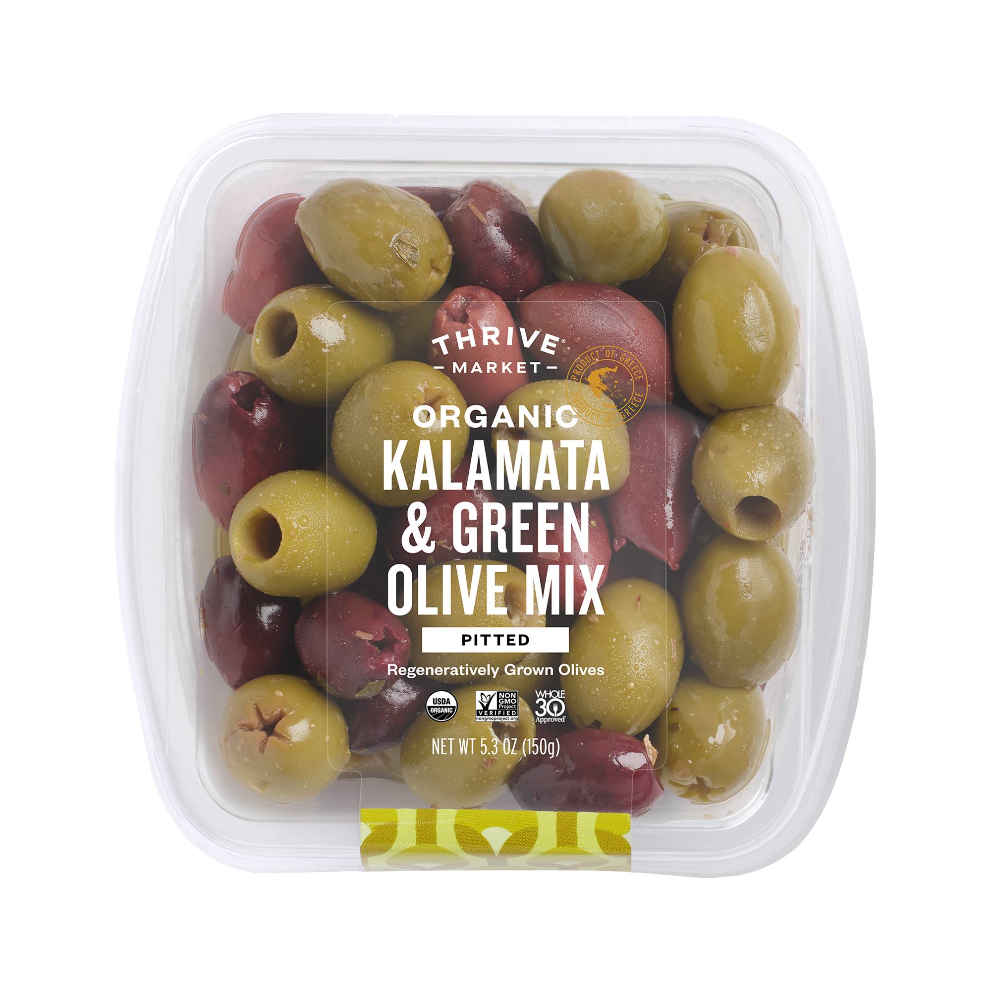 Organic Kalamata & Green Olive Mix, Pitted
