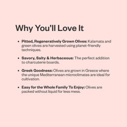 Organic Kalamata & Green Olive Mix, Pitted