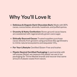 Organic Dark Chocolate Bark, Hazelnut & Almond