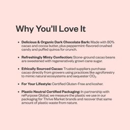 Organic Dark Chocolate Bark, Peppermint
