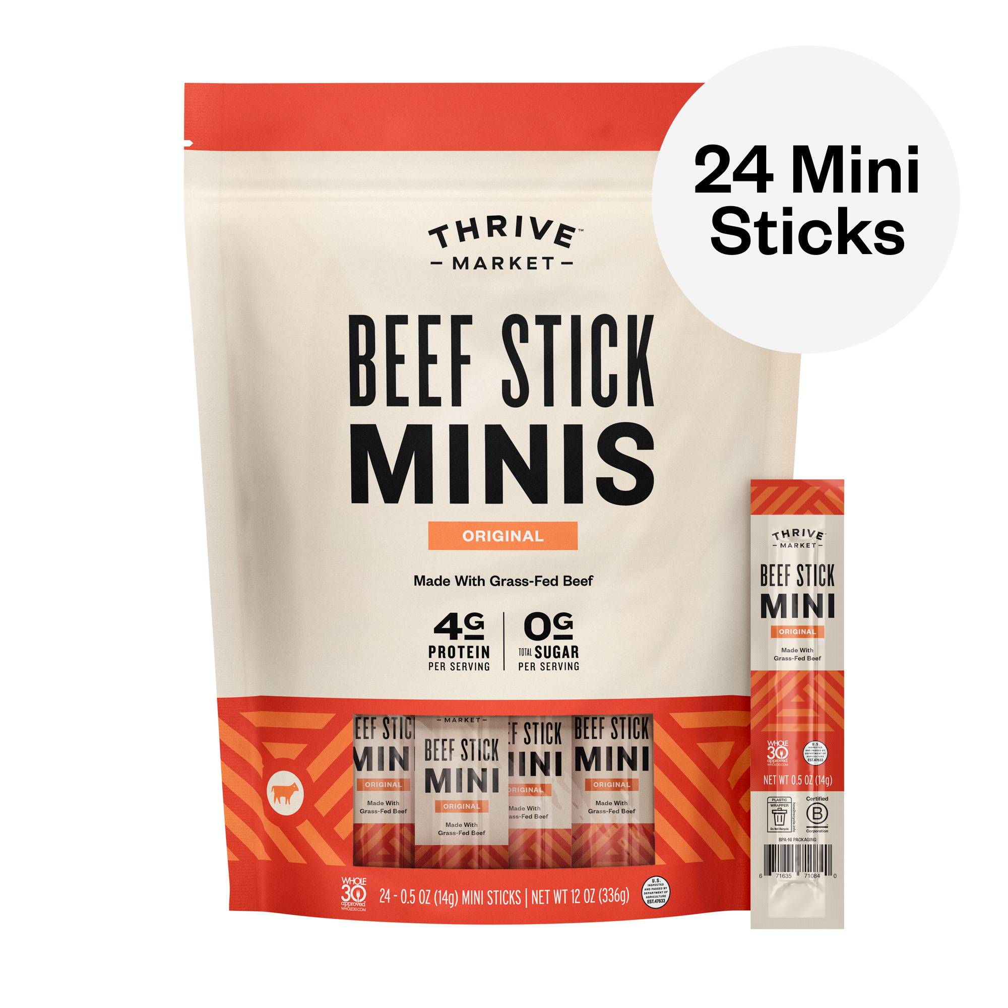Grass-Fed Beef Stick Minis, Original