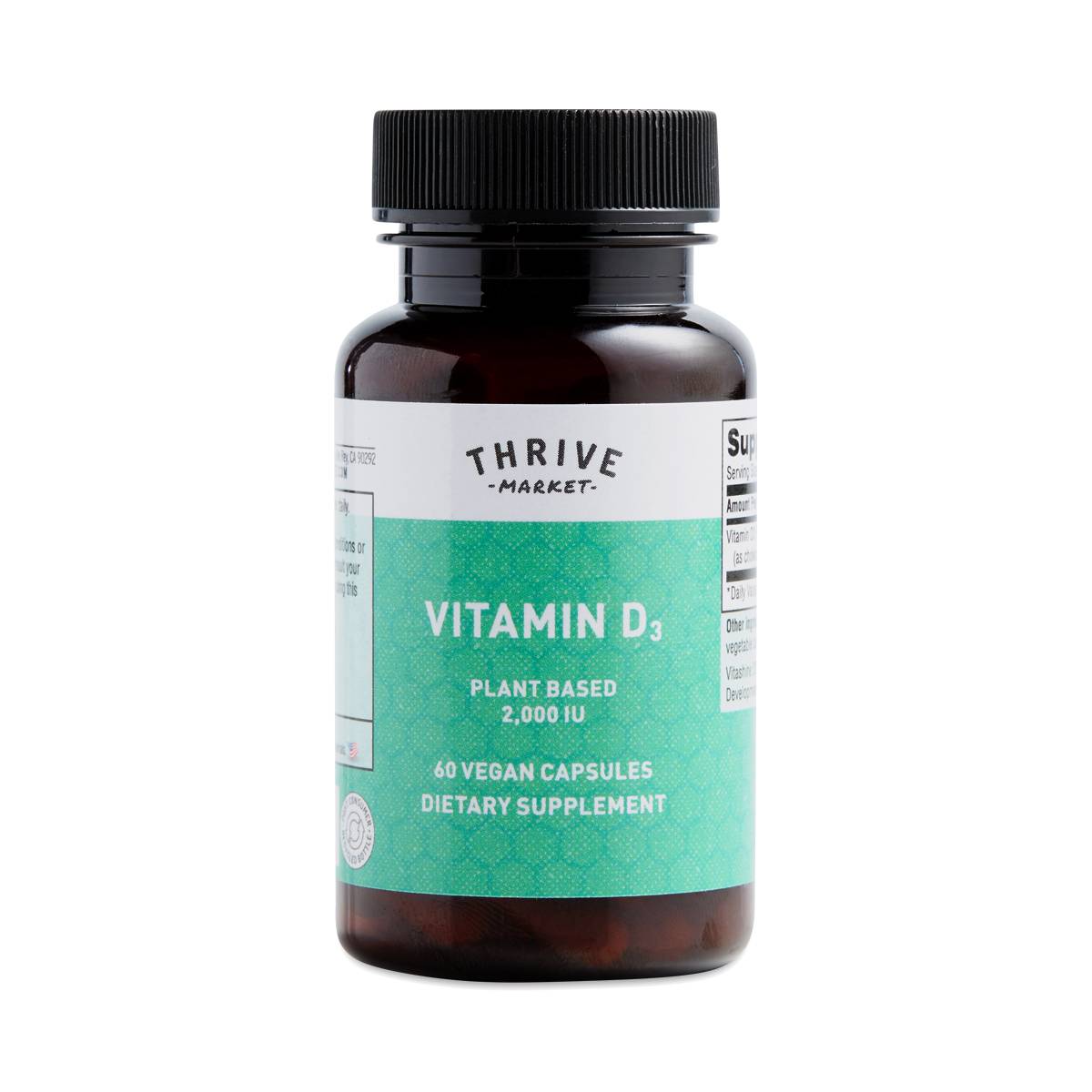 Vitamin D3, Plant Based (2000 IU) Thrive Market
