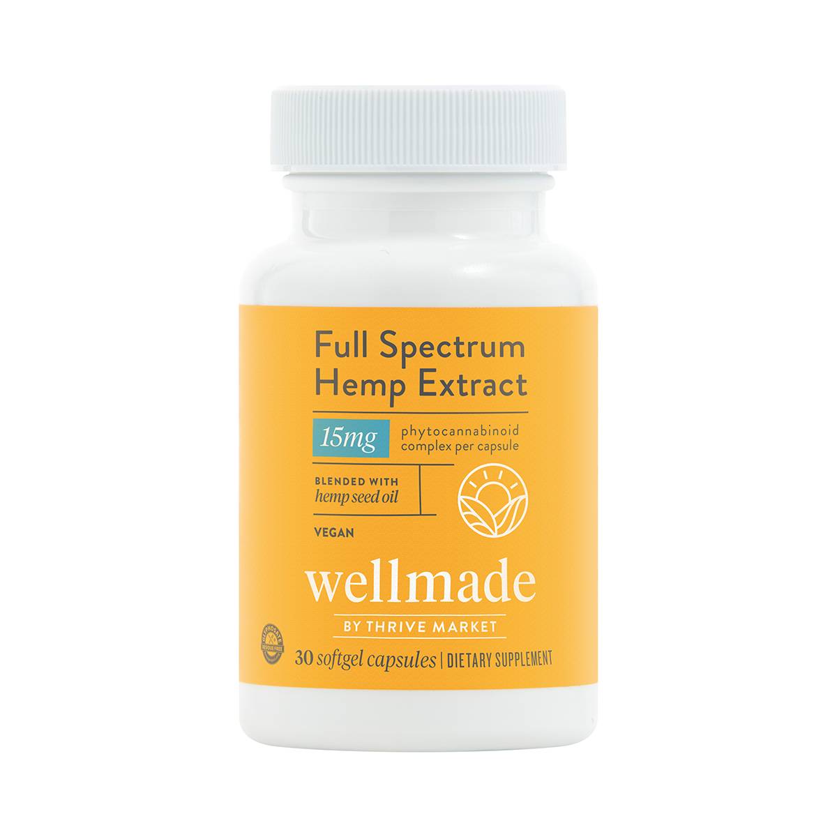 Full Spectrum Hemp Extract Gel Caps 15mg, 30 ct