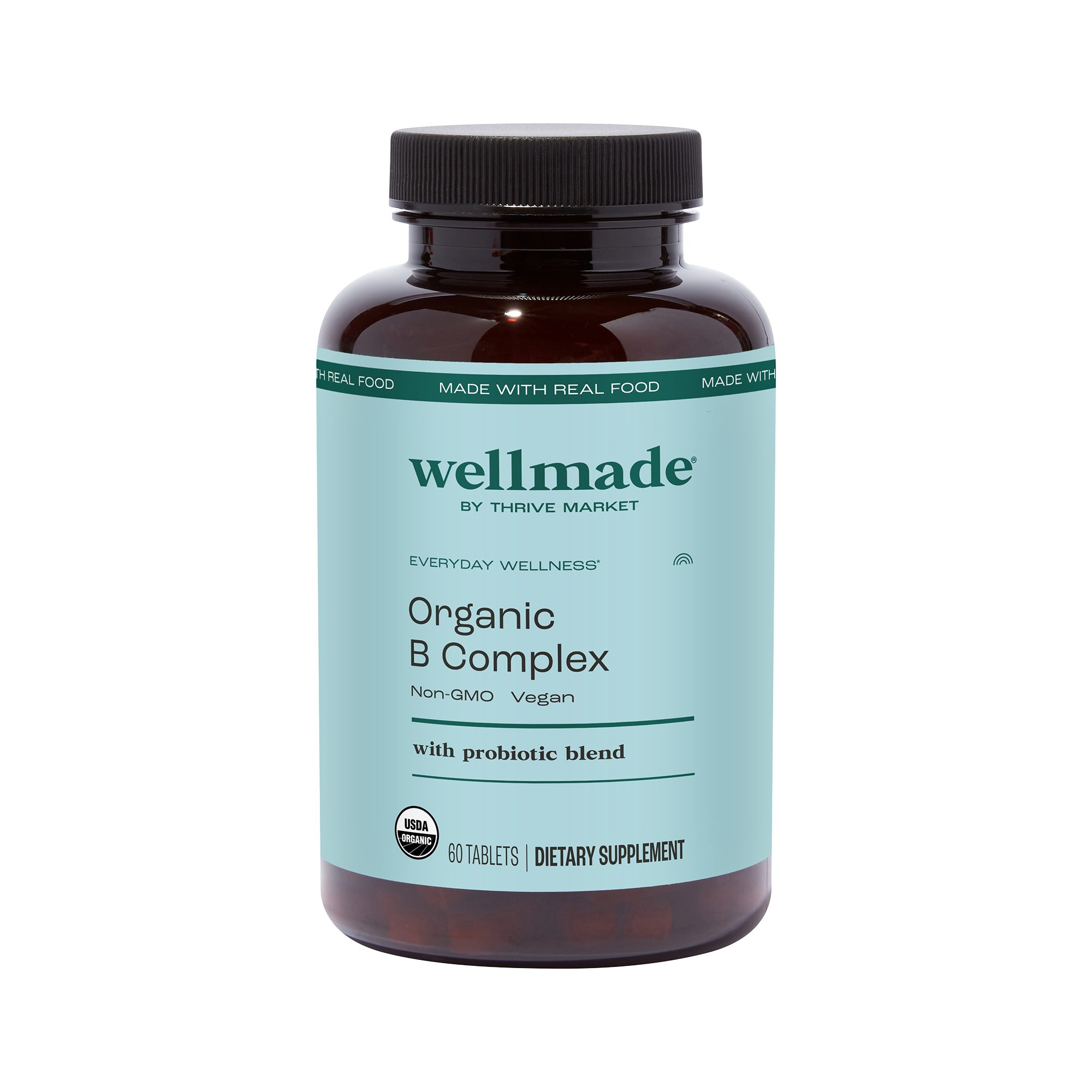 wellmade by Thrive Market Real Food Organic B Complex 60 tablet bottle