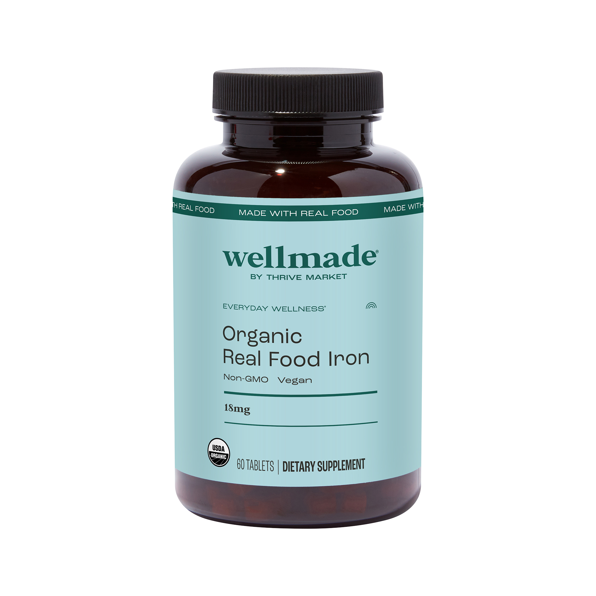 wellmade by Thrive Market Organic Real Food Iron 60 tablet bottle