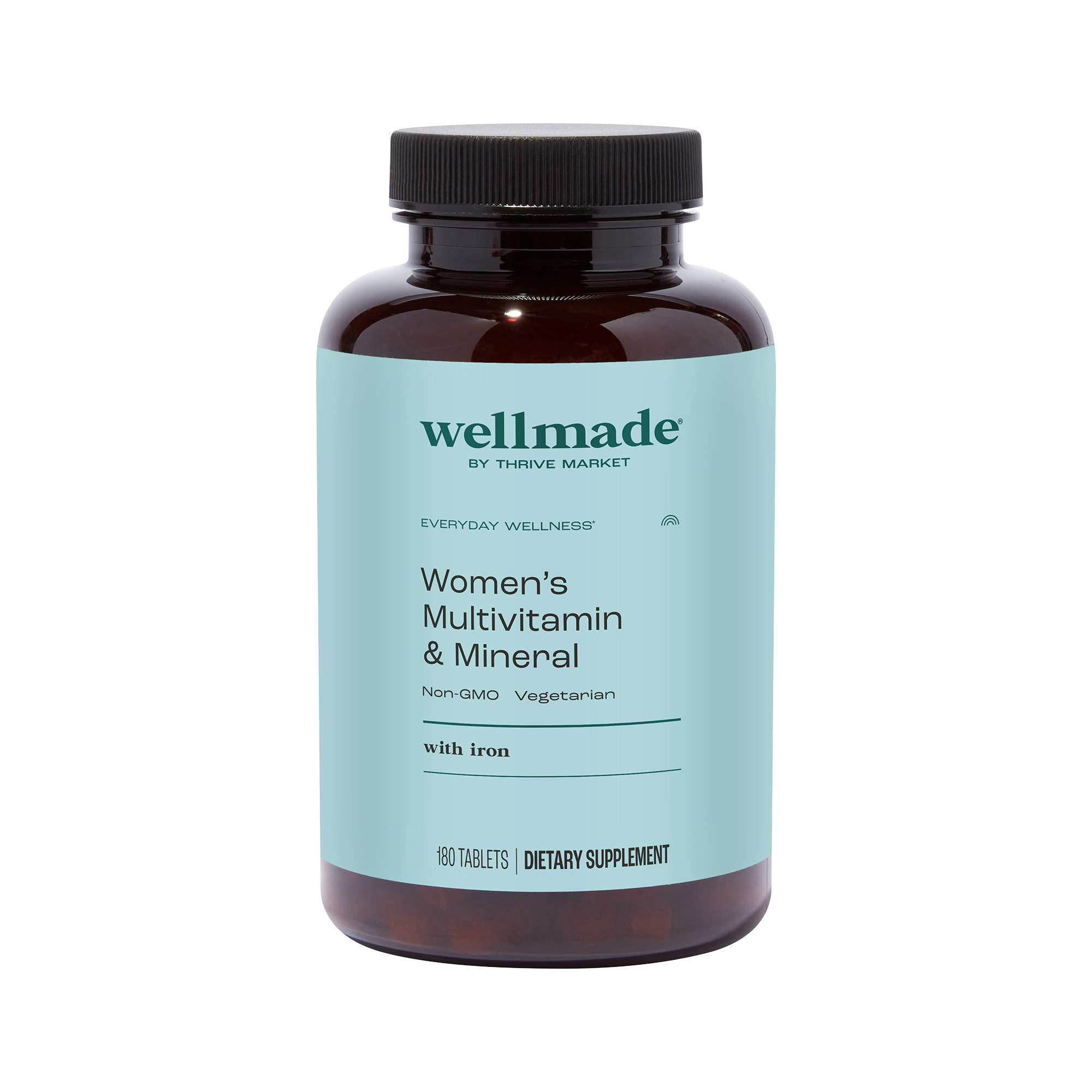 wellmade by Thrive Market Womens Multivitamin  Mineral with Iron 180 tablet bottle
