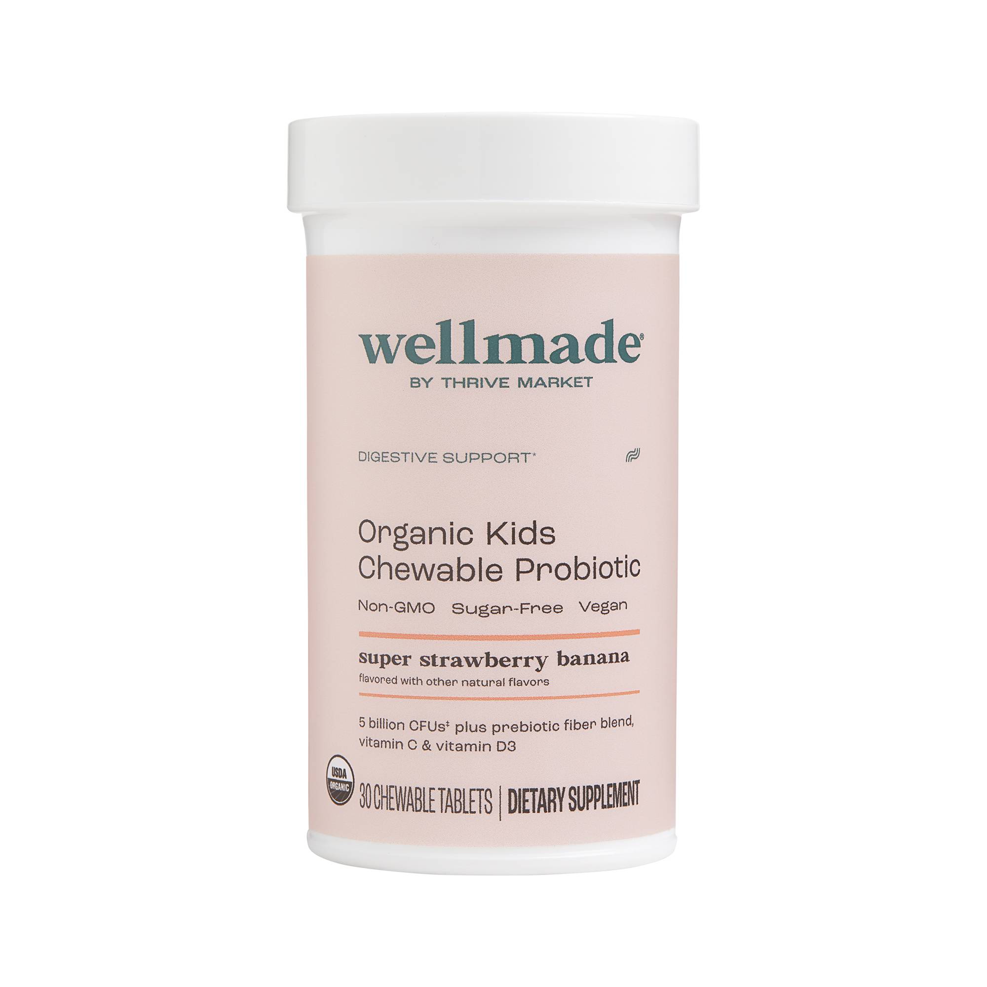 Organic Kids Chewable Probiotic, Super Strawberry Banana