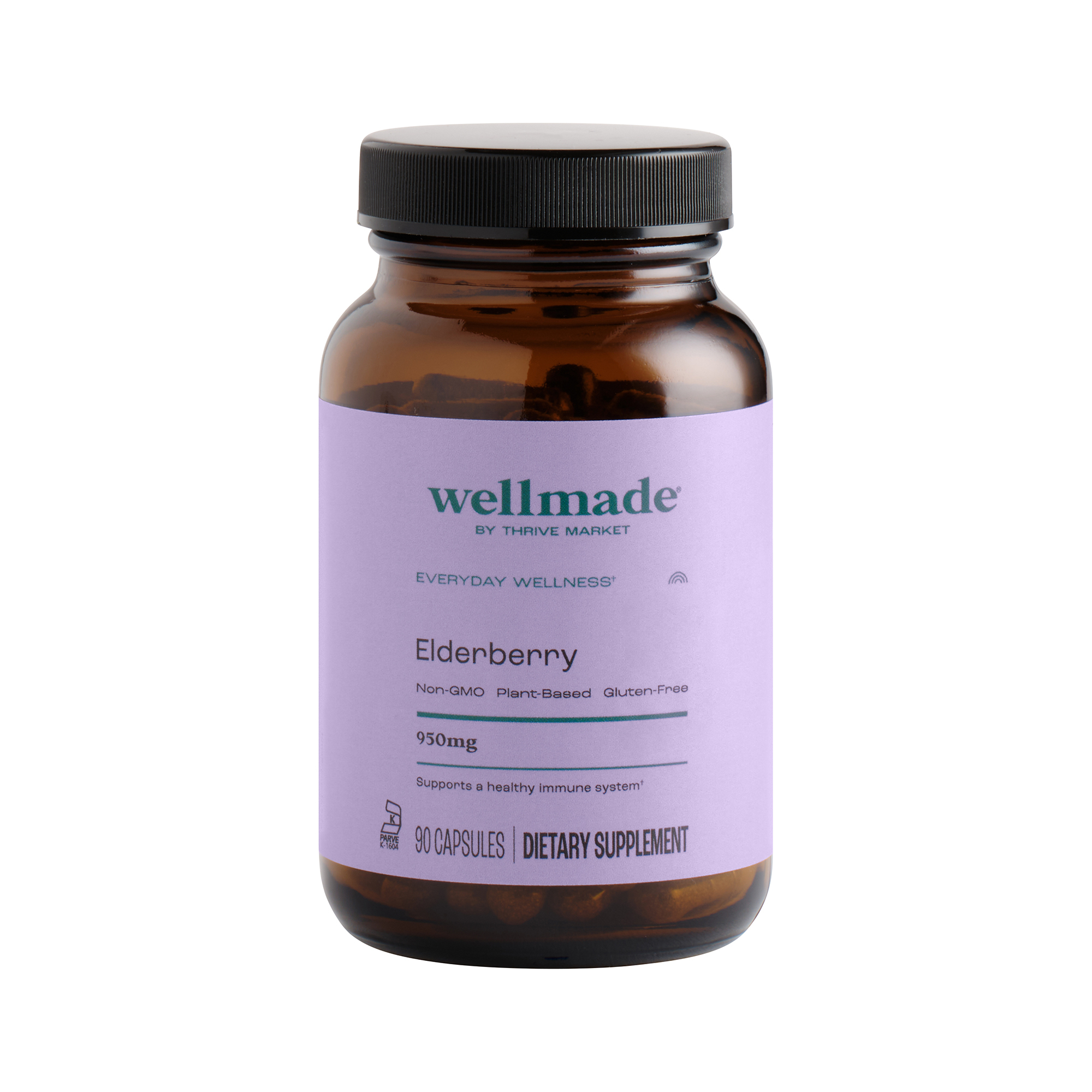 wellmade by Thrive Market Elderberry Herbal Supplement 90 capsules