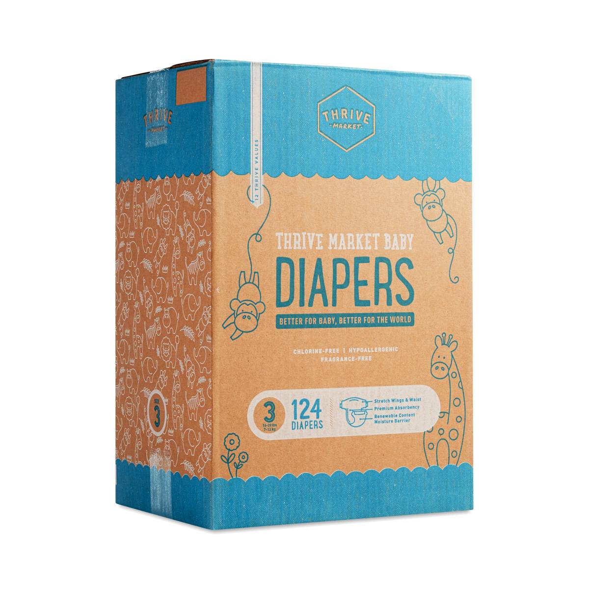 Diapers, Size 3 (16-28 lbs)