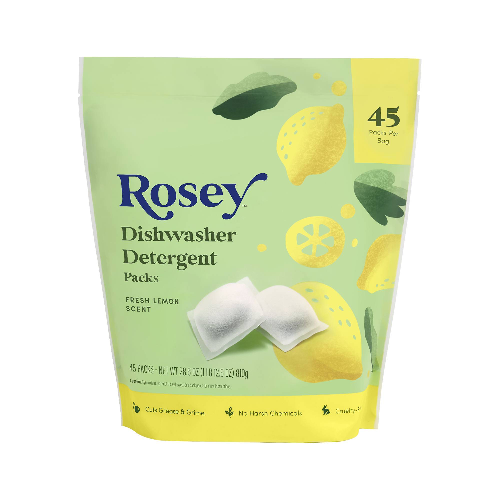 Dishwasher Detergent Packs, Fresh Lemon